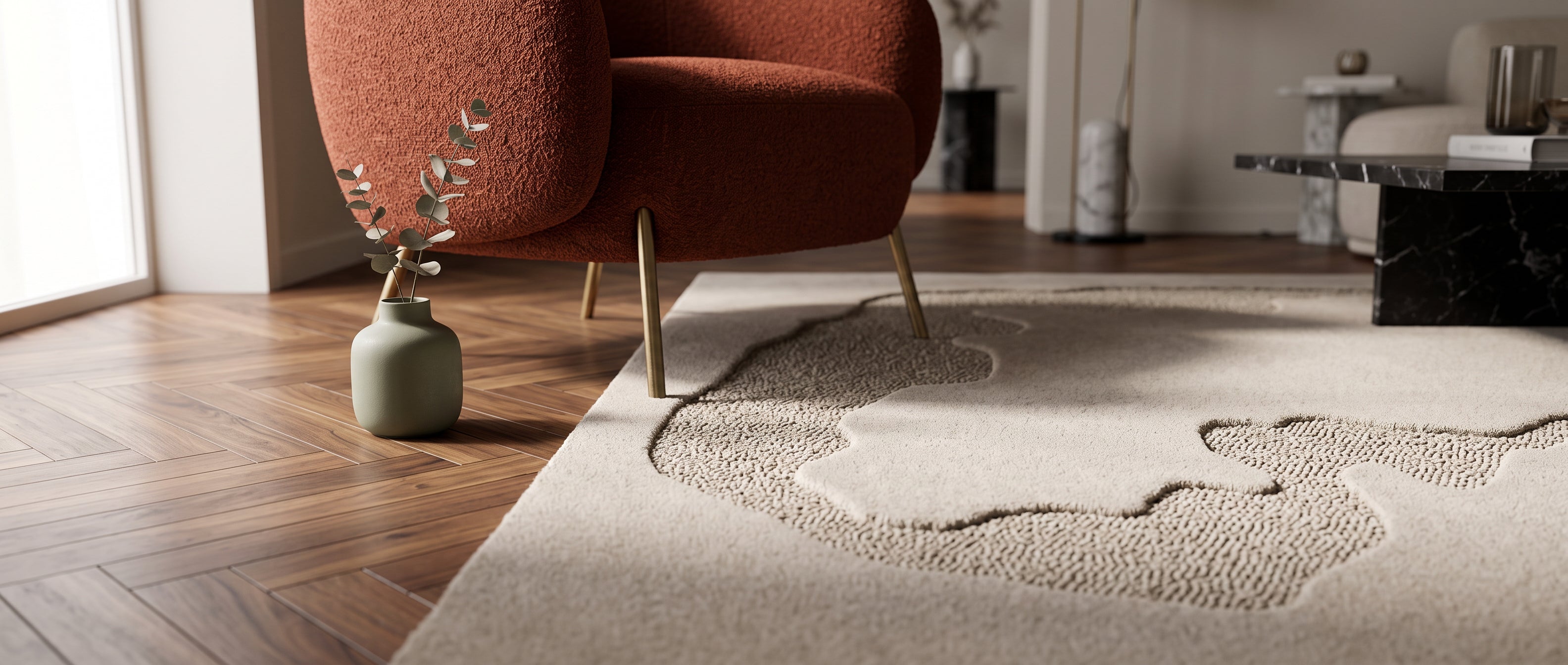 Teppiche fürs Wohnzimmer – Wolle und rund | Online-Shop