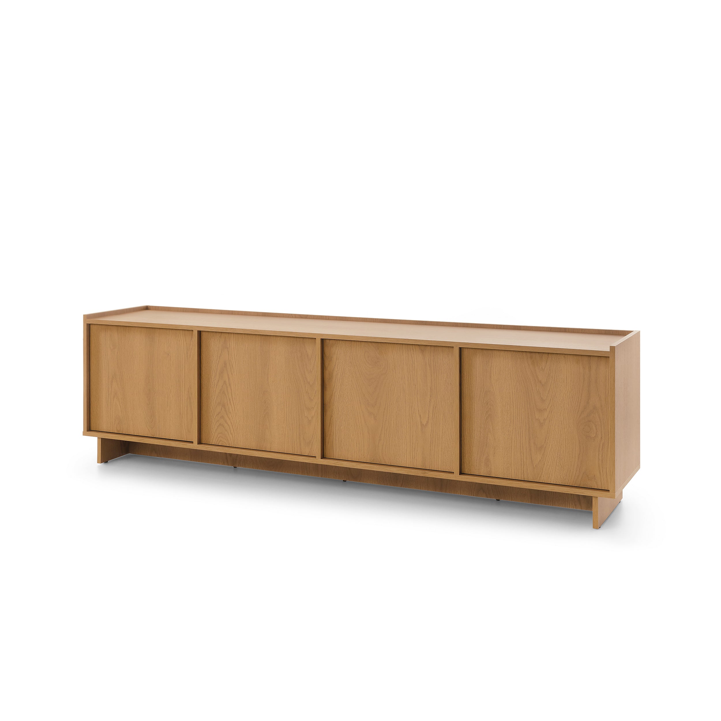Szafka RTV 195x55 z zamykanymi komorami w stylu minimalistycznym | Kiyro