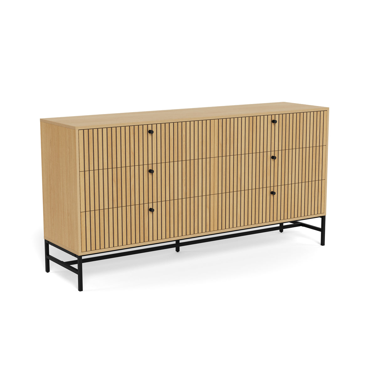 Kommode 158x81 mit Lamellenfront im modernen Stil | Bambouz