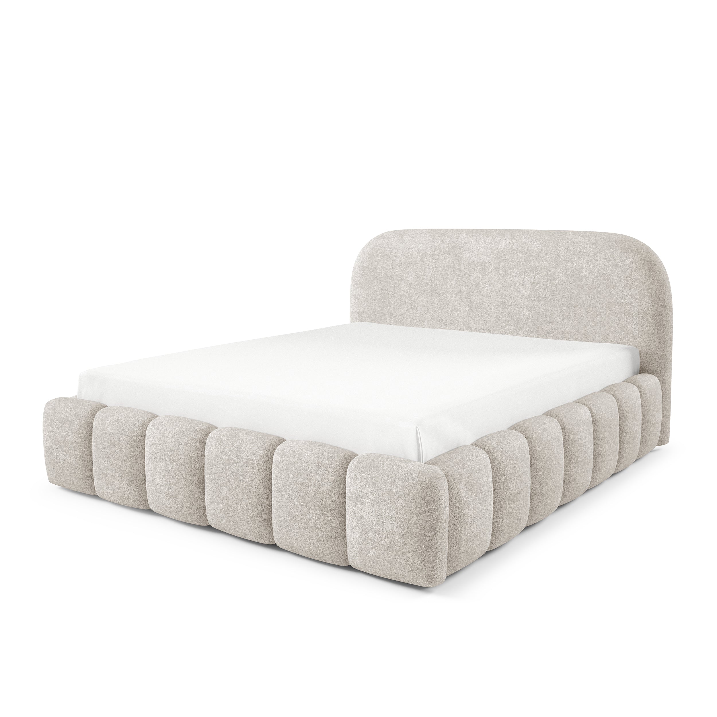 Polsterbett mit Bettkasten im Modern-Soft-Stil, Stoff Monte | Tegell