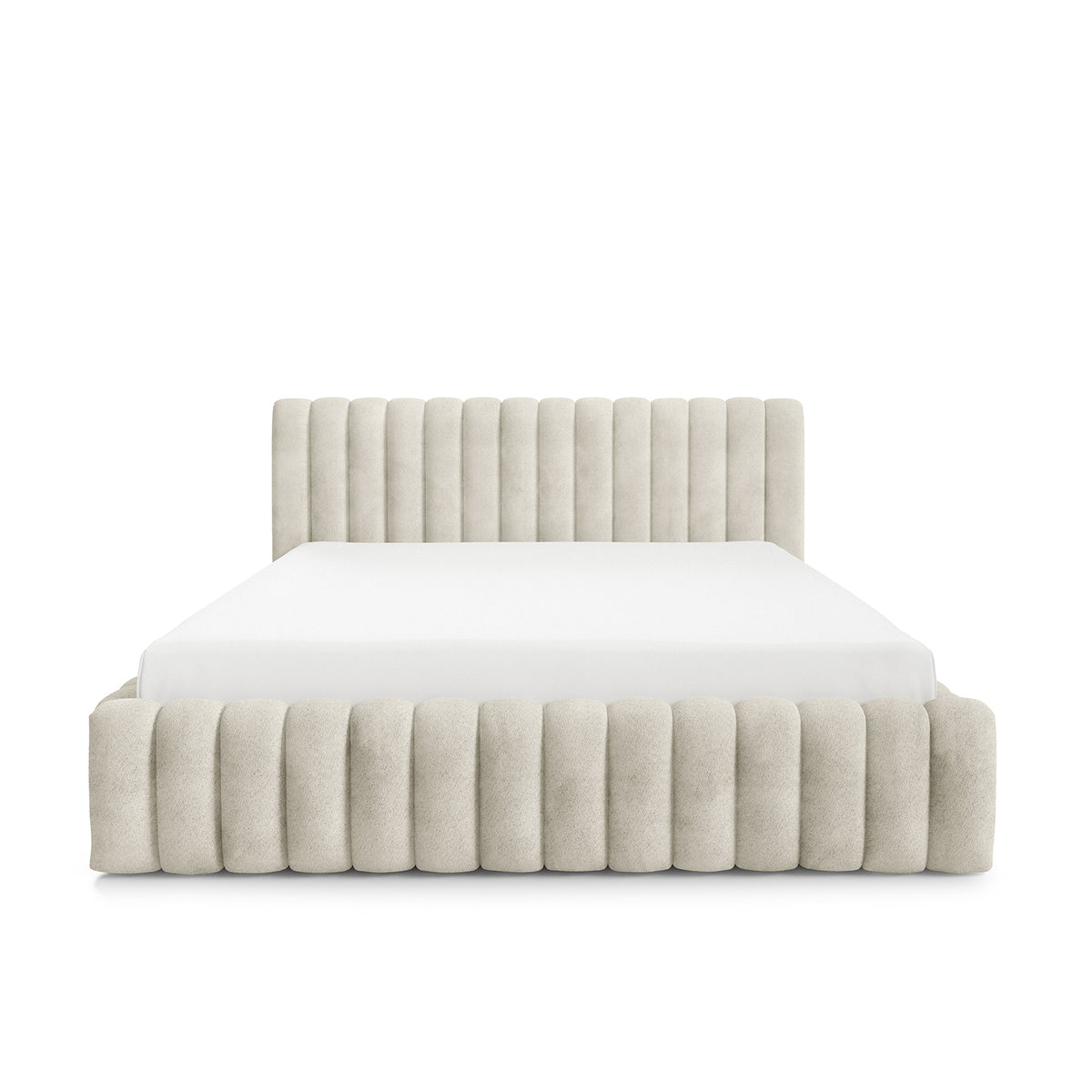 Polsterbett mit Bettkasten im Modern-Soft-Stil, Stoff Coral | Pastel