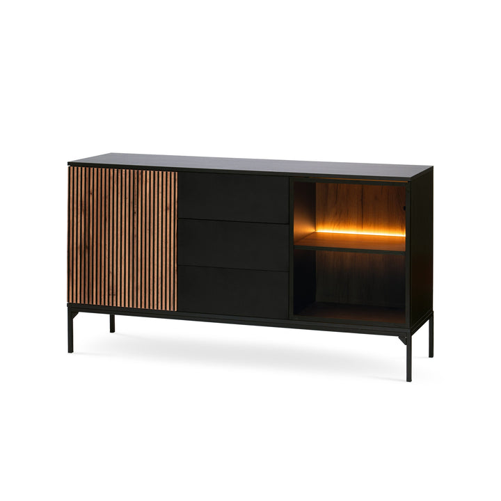 Komoda Lampy z Szufladami 154x83 Czarny