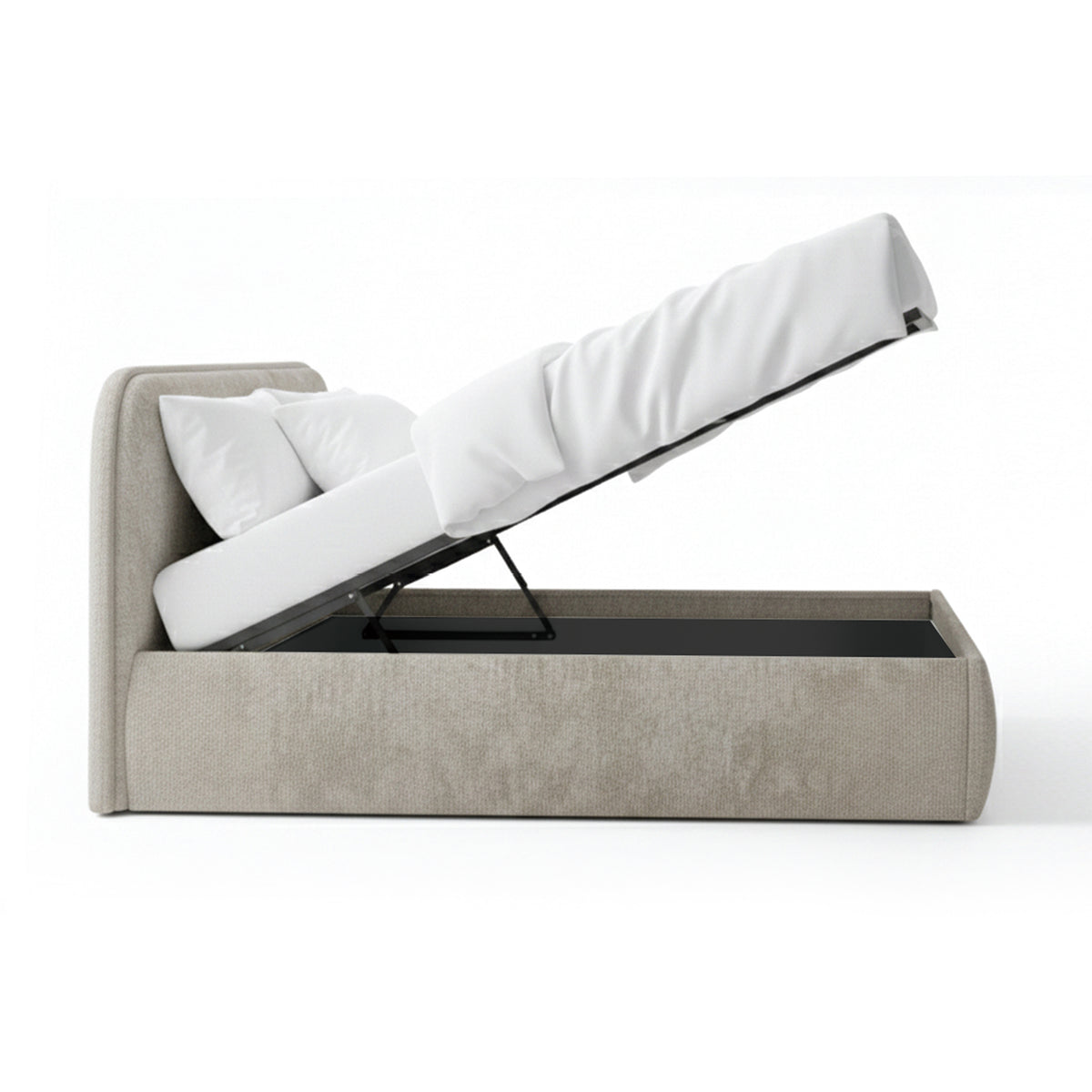 Polsterbett mit Bettkasten im Soft-Modern-Stil | Eterial