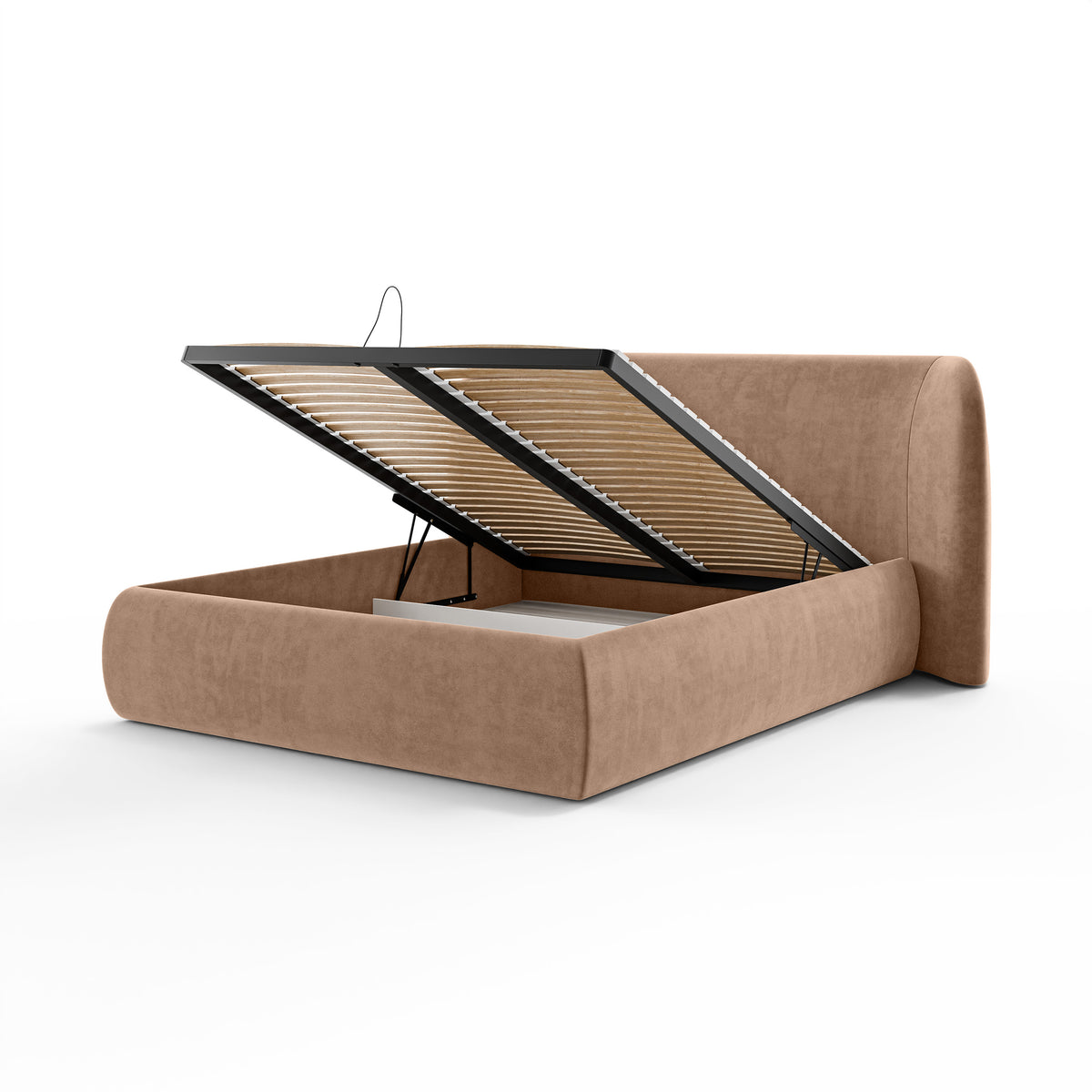 Polsterbett mit Bettkasten im Modern-Soft-Stil | Frasspo
