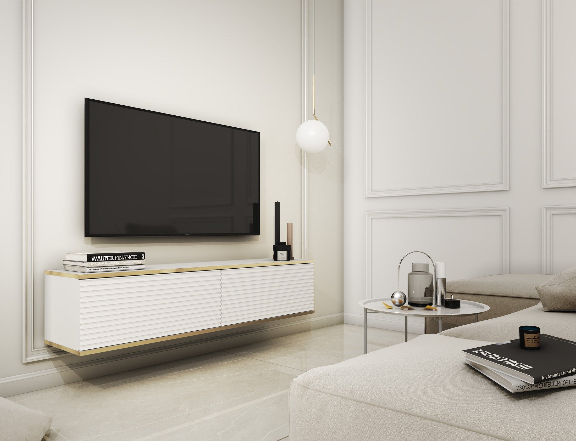 Szafka RTV 135x30 w stylu nowoczesnym | Meva