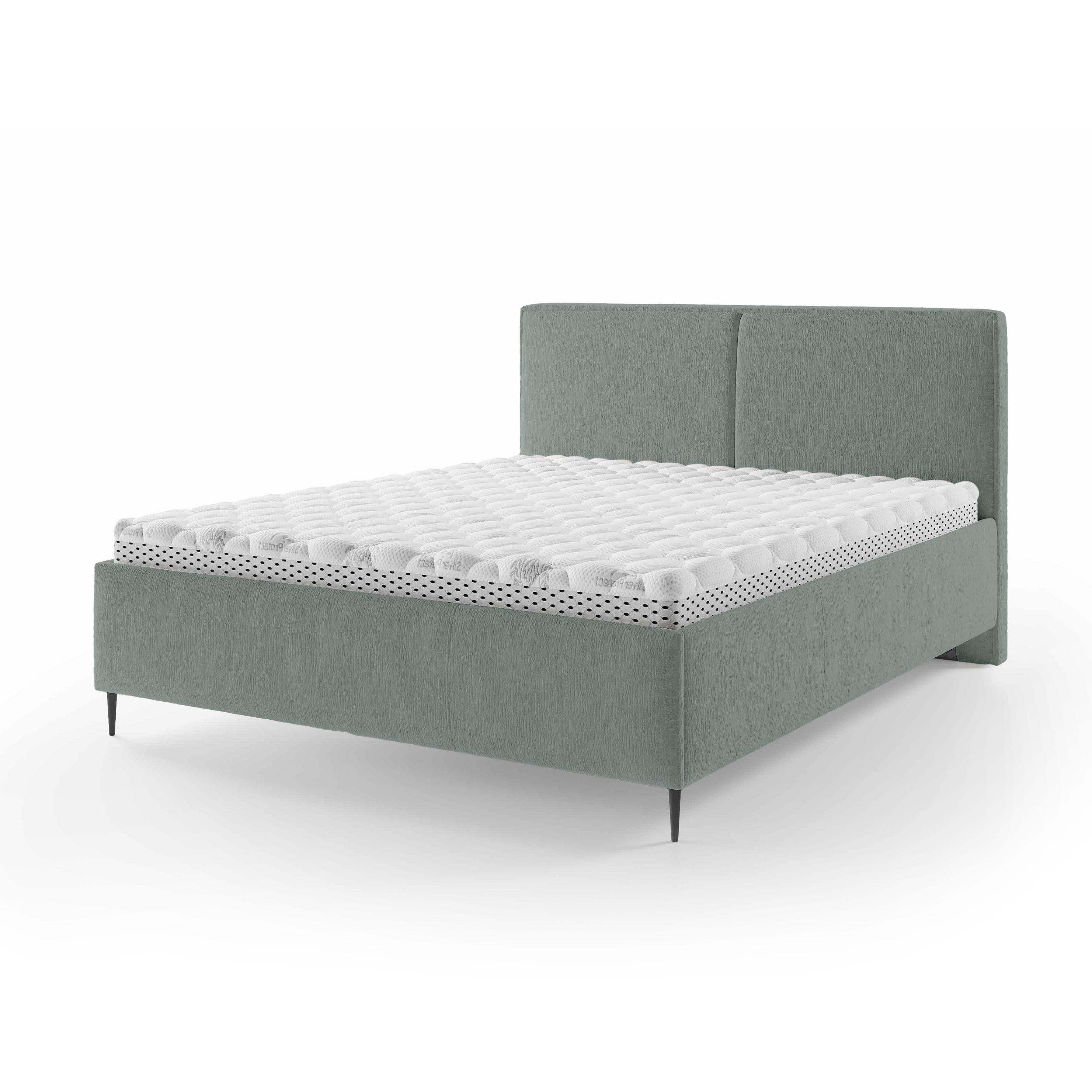 Łóżko tapicerowane z pojemnikiem w stylu minimalistycznym | Hatti 140 200 Mgła Oceanu (PERFECT HARMONY 72)