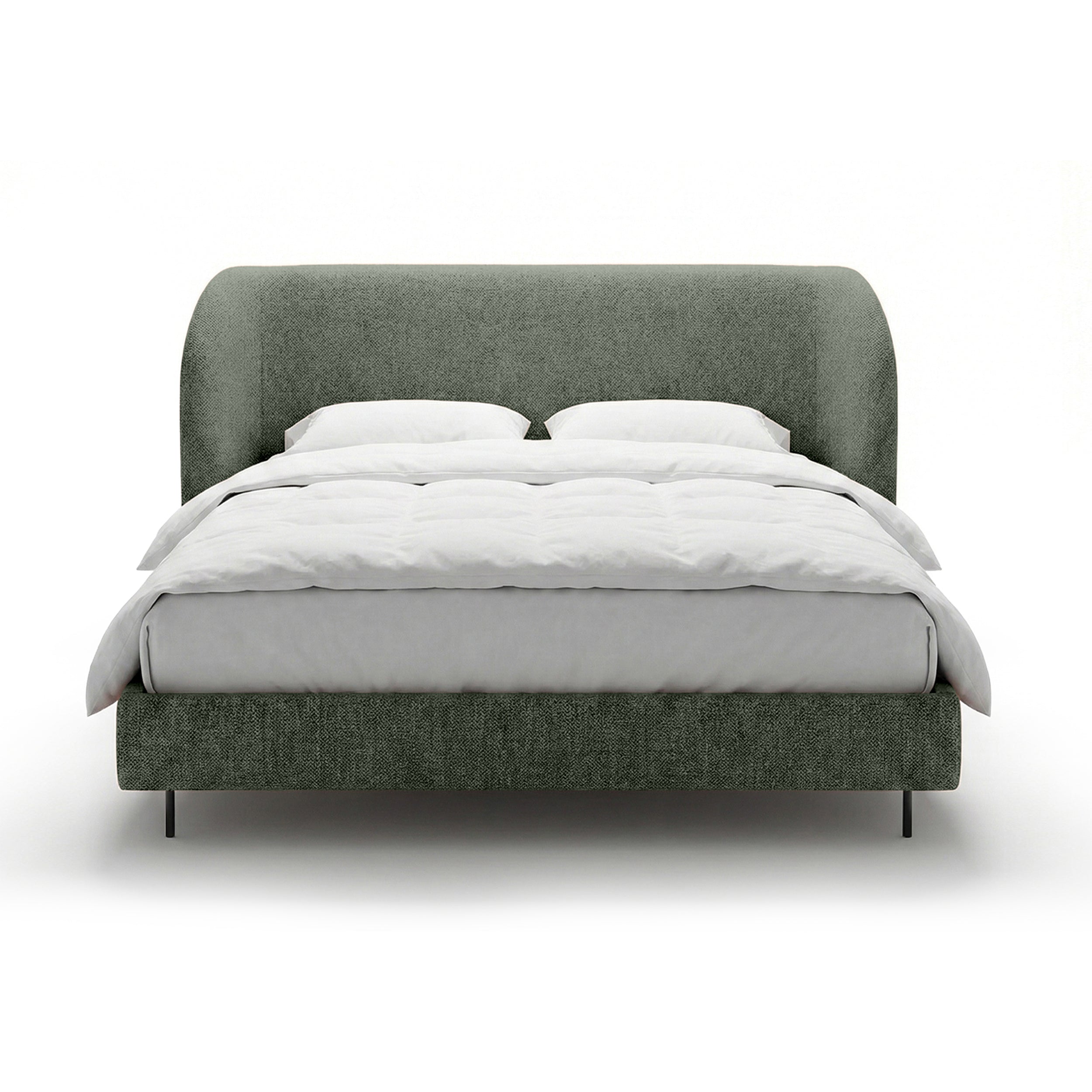Polsterbett mit glattem Kopfteil im minimalistischen Stil | Dorida