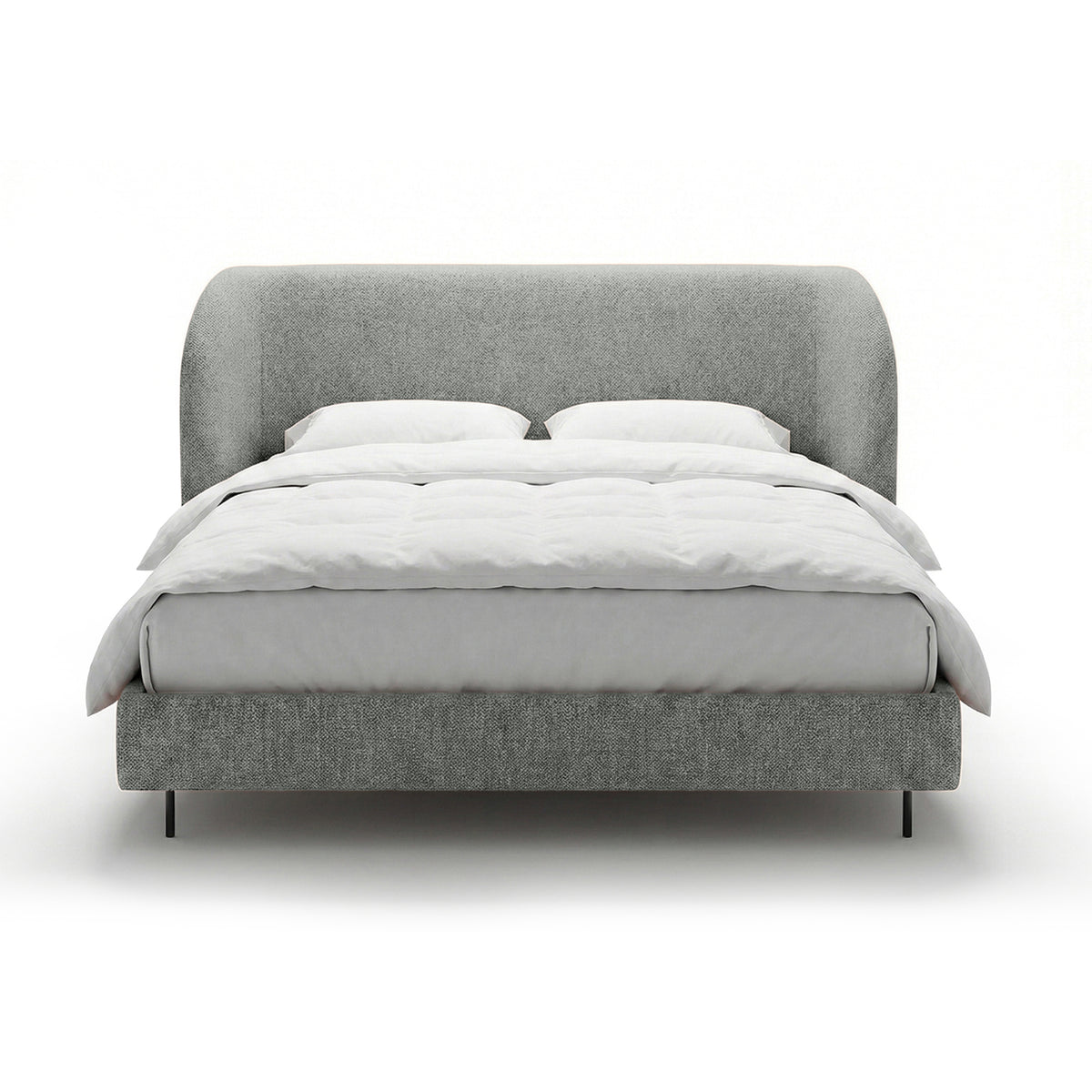 Polsterbett mit glattem Kopfteil im minimalistischen Stil | Dorida
