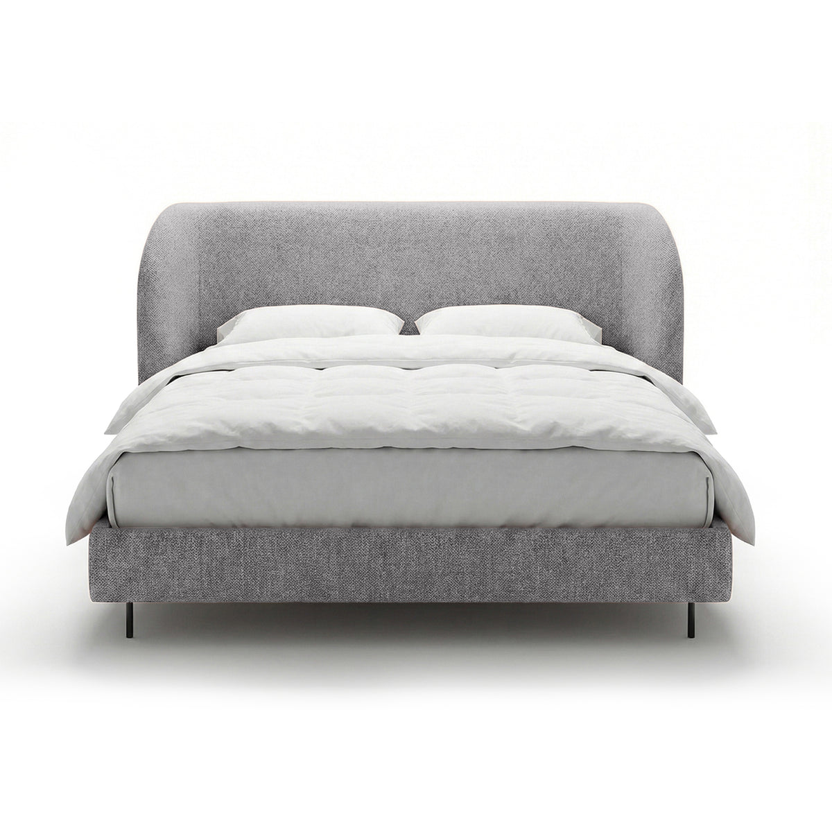 Polsterbett mit glattem Kopfteil im minimalistischen Stil | Dorida