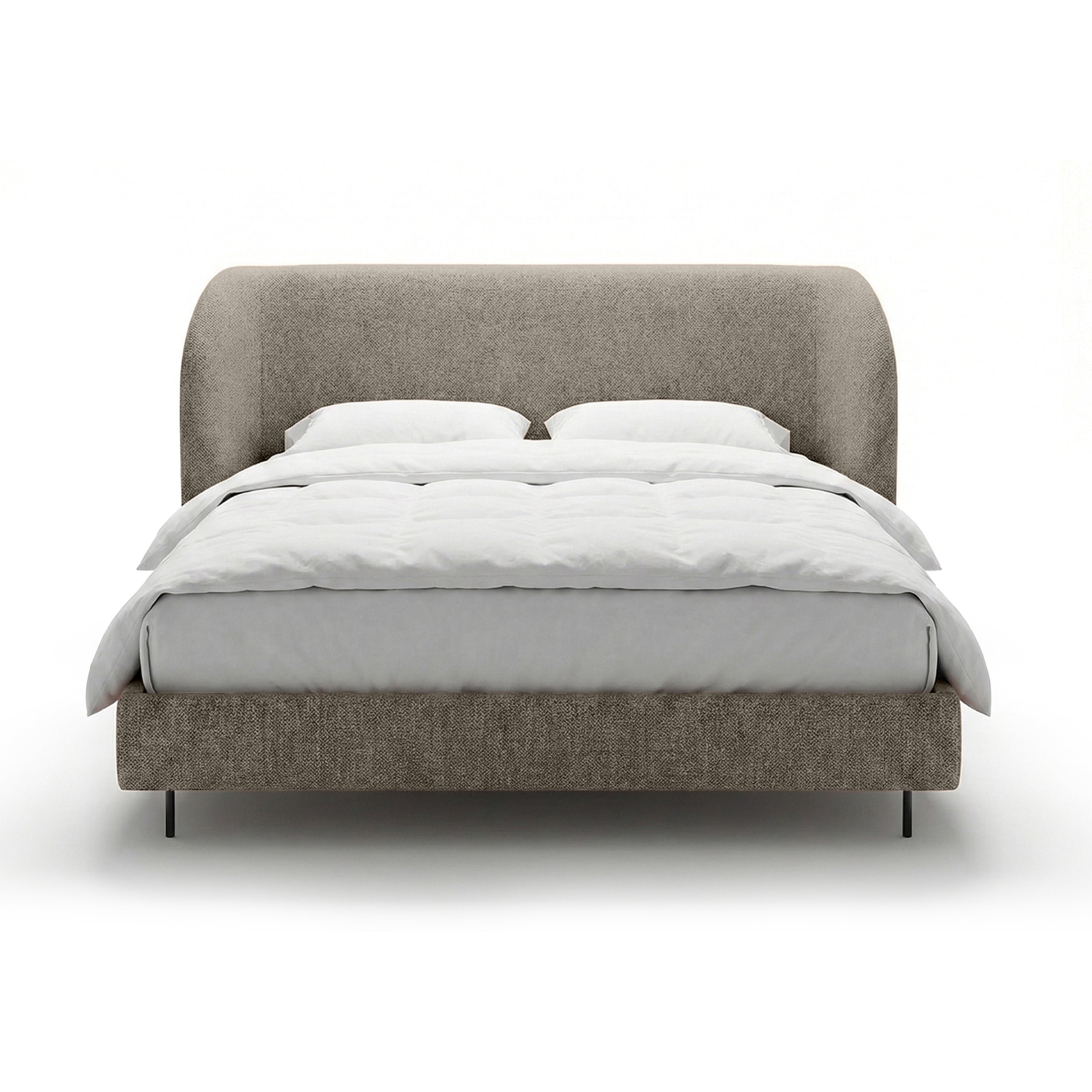 Polsterbett mit glattem Kopfteil im minimalistischen Stil | Dorida