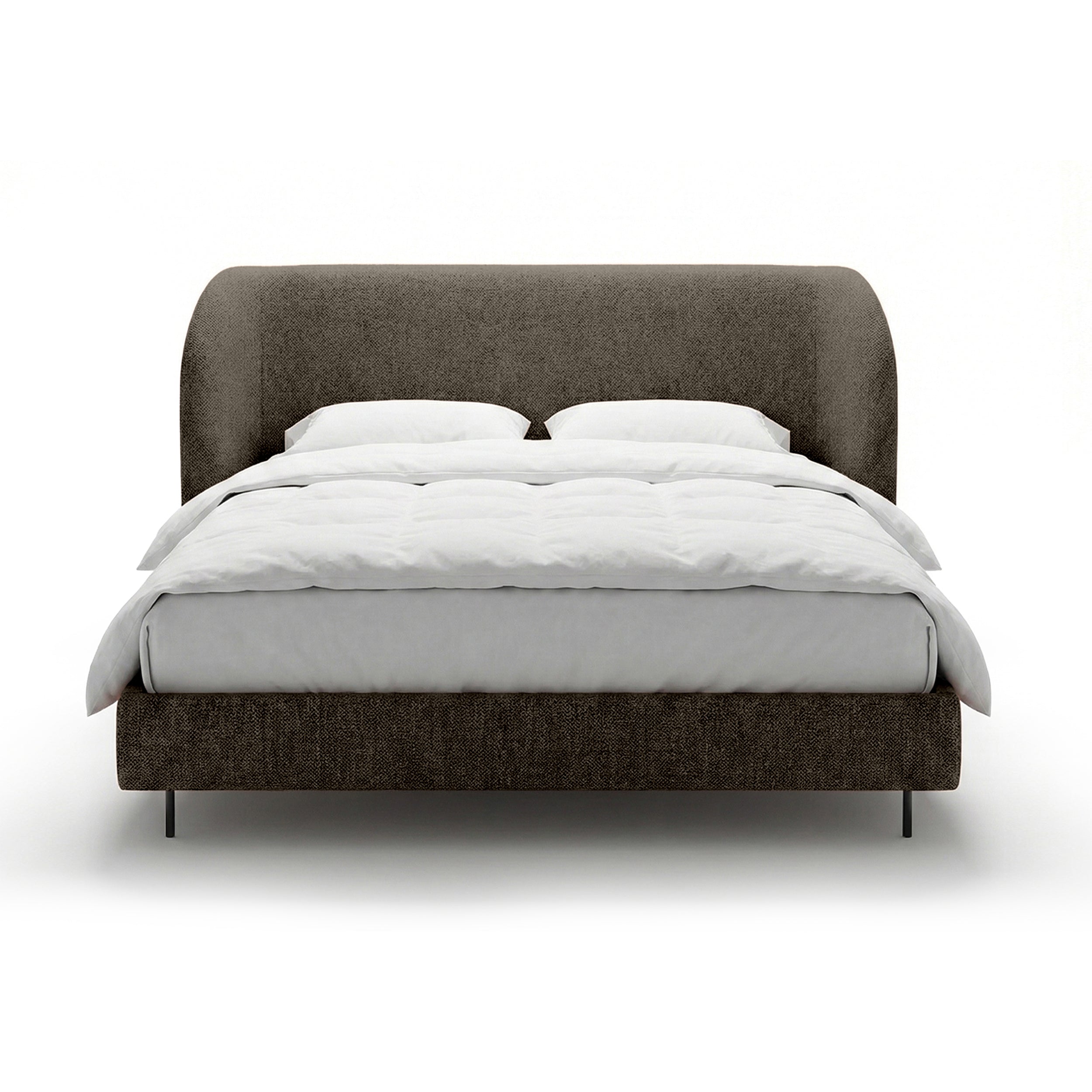 Polsterbett mit glattem Kopfteil im minimalistischen Stil | Dorida