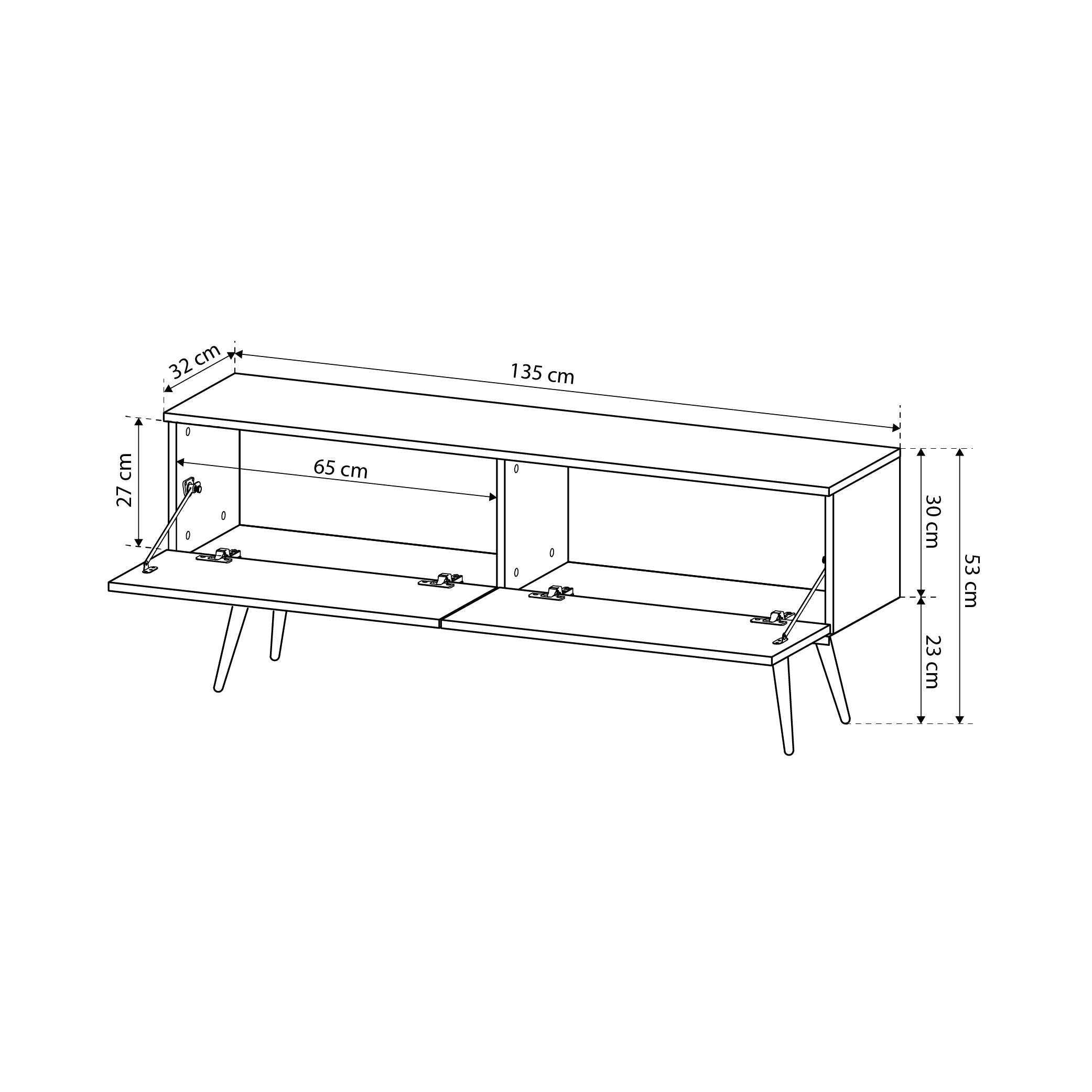 TV-Schrank 135x30 im modernen Stil | Meva