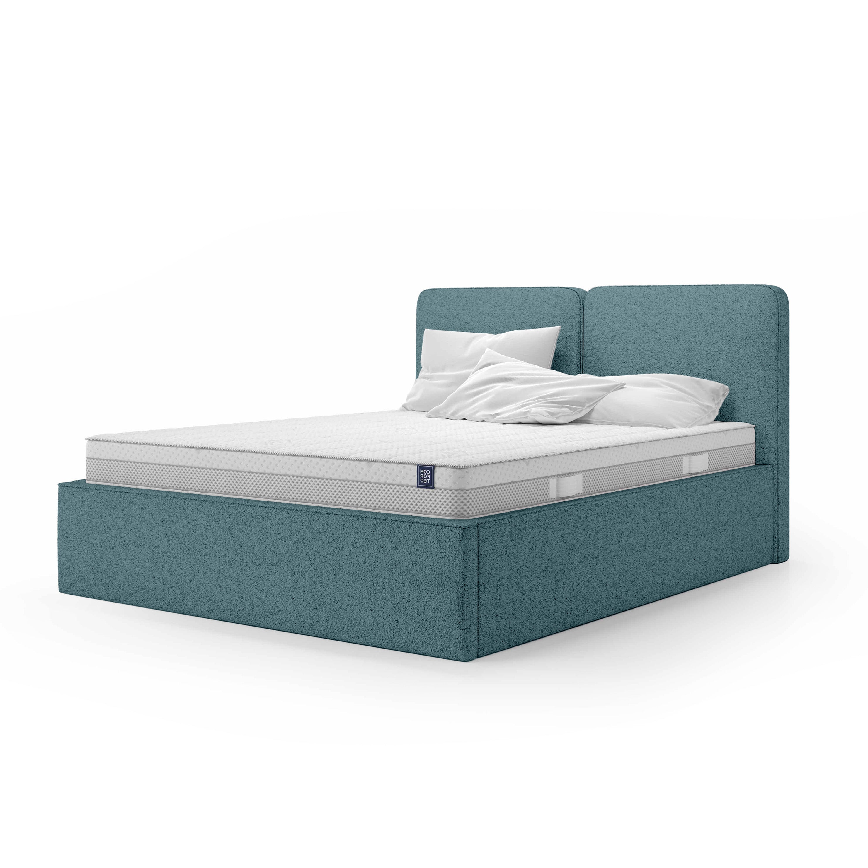 Łóżko tapicerowane z pojemnikiem w stylu nowoczesnym | Mokka 200 Oceaniczna Stal (ARAGON 75)