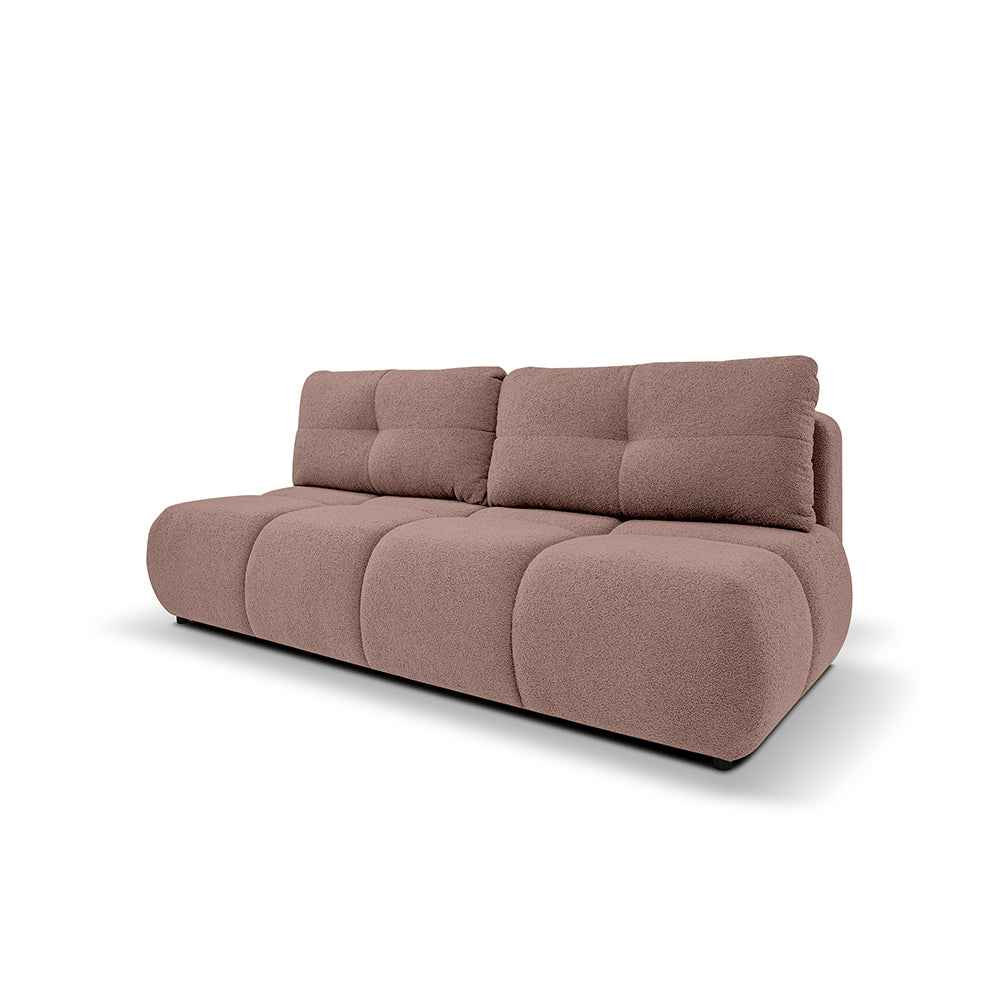 Sofa 3-osobowa z funkcją spania 142x200 w stylu miękkiego minimalizmu| Milorya Różany Brąz (NOW OR NEVER 64)