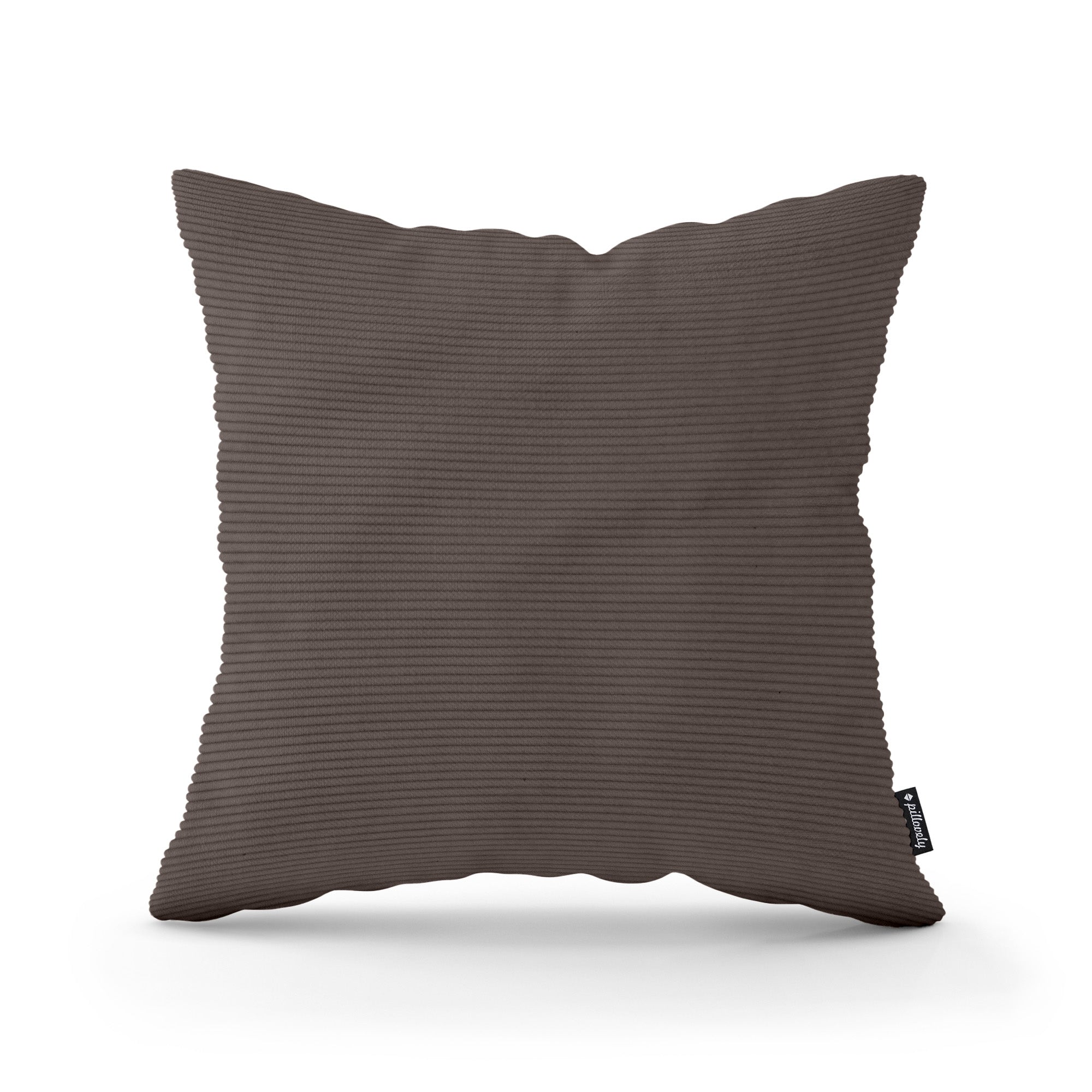Poduszka dekoracyjna 45×45 cm w stylu scandi i boho | Sztruks Ciemny Heban (ONTARIO 05)