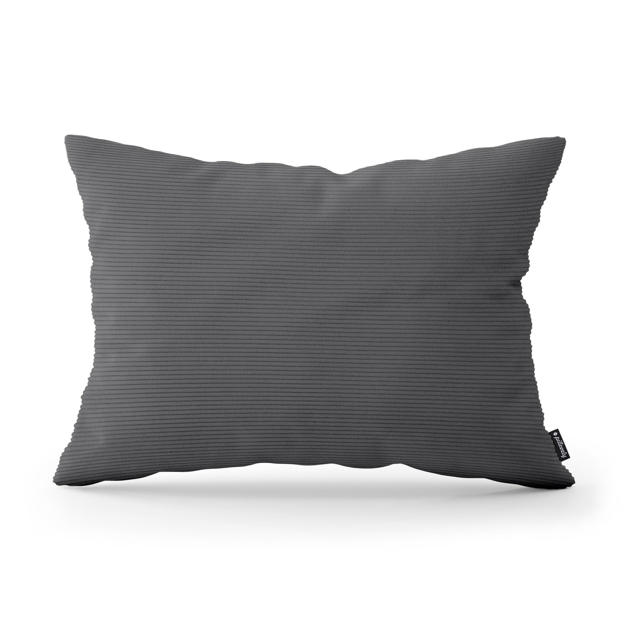 Poduszka dekoracyjna 40×55 cm do salonu w stylu loft | Sztruks Ciemny Antracyt (ONTARIO 16)