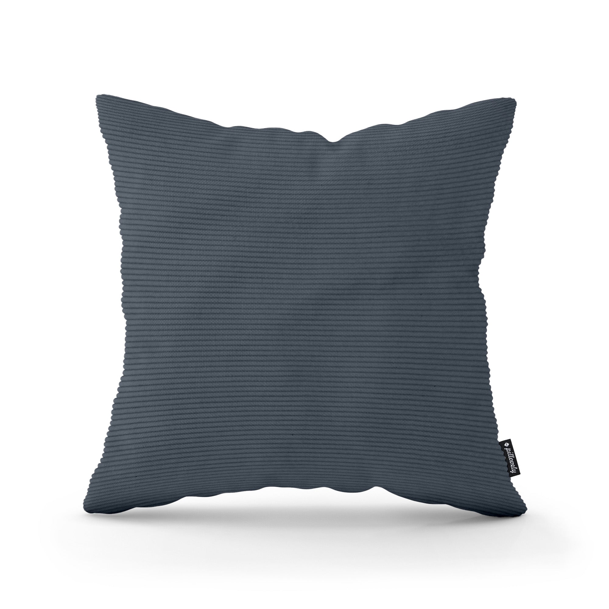 Poduszka dekoracyjna 45×45 cm w stylu scandi i boho | Sztruks Czarny Grafit (ONTARIO 20)