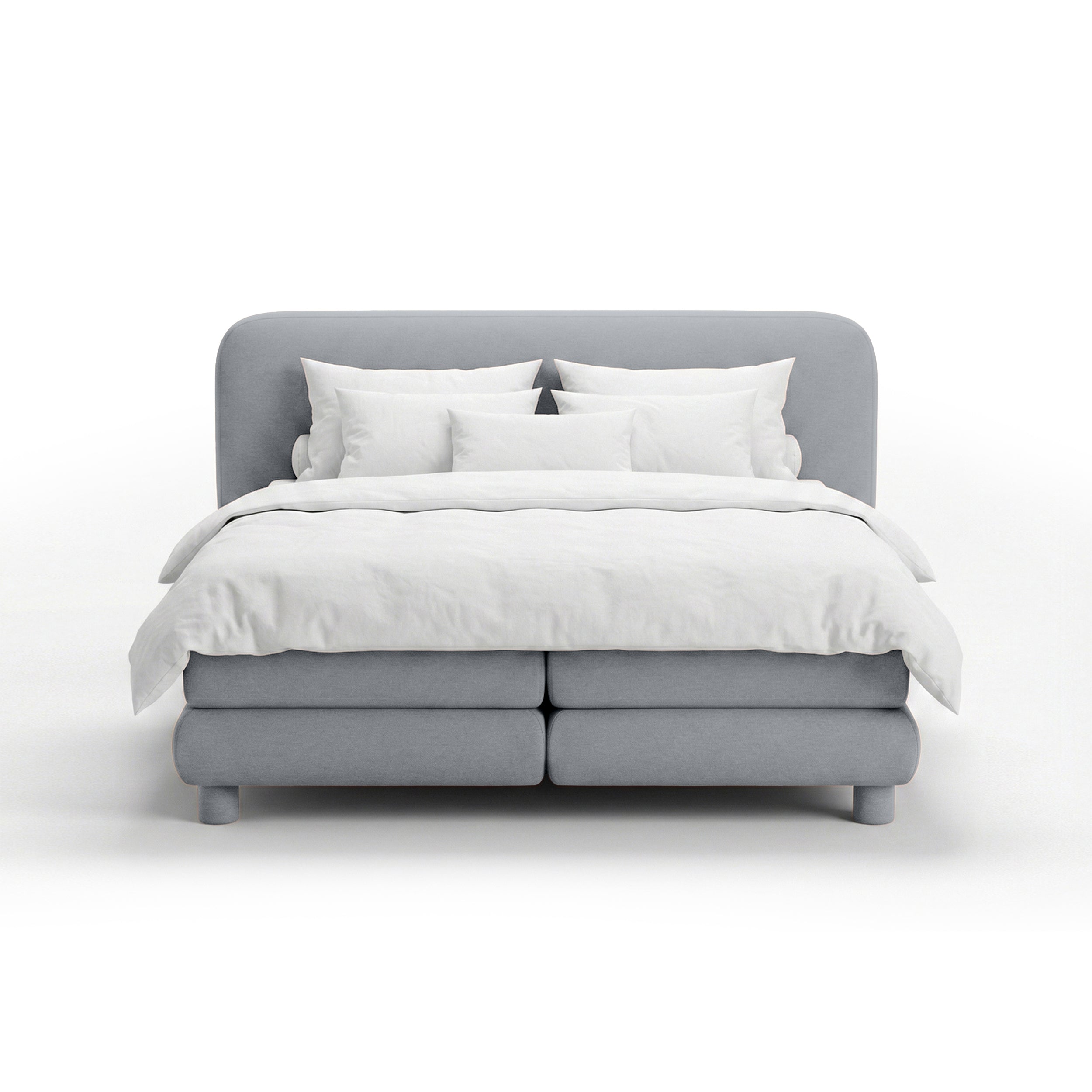 Kontinentalbett mit abgerundetem Kopfteil im Modern-Organic-Stil | Portela