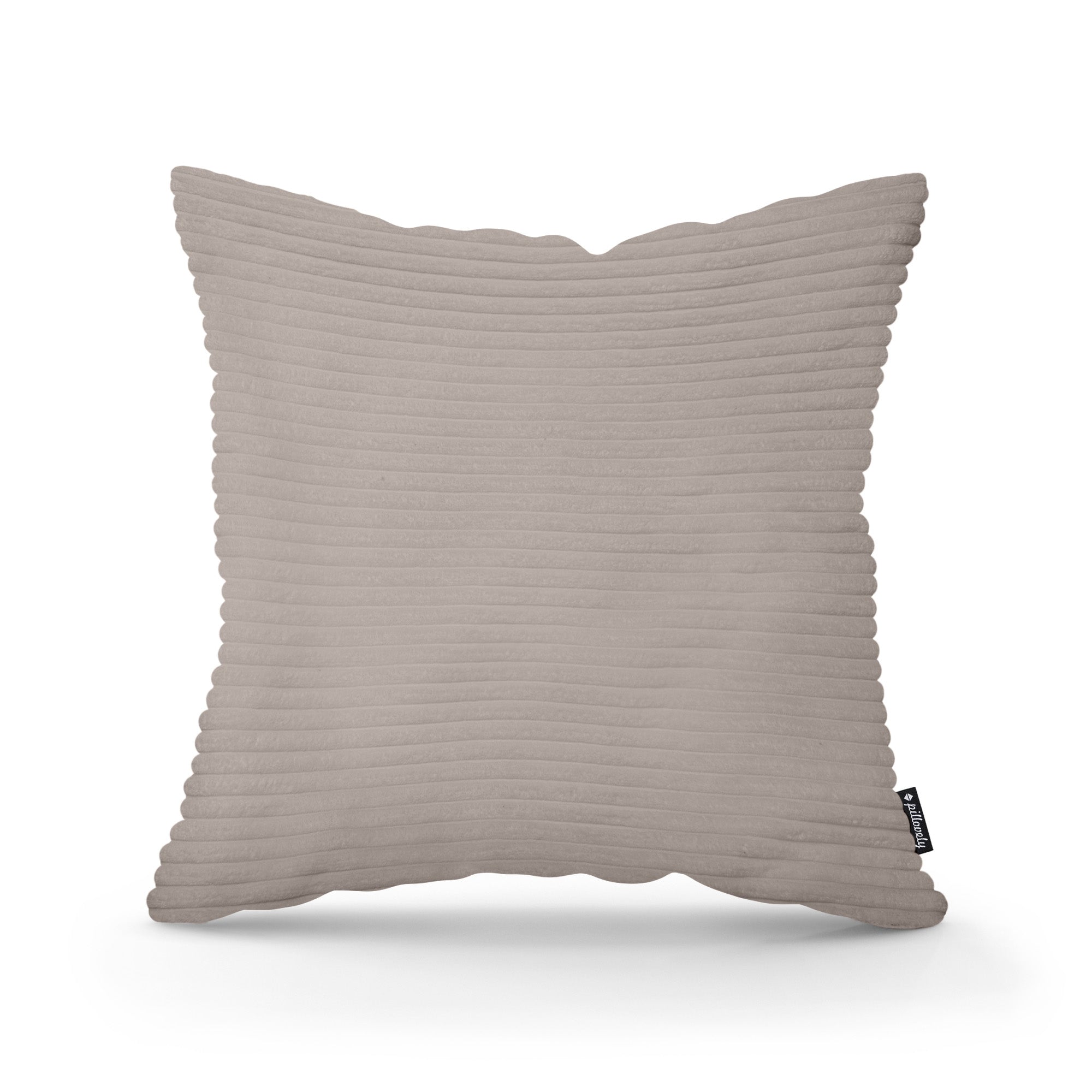 Poduszka dekoracyjna 45×45 cm w stylu scandi i boho | Szeroki Sztruks Szampański Popiół (POSO 03)