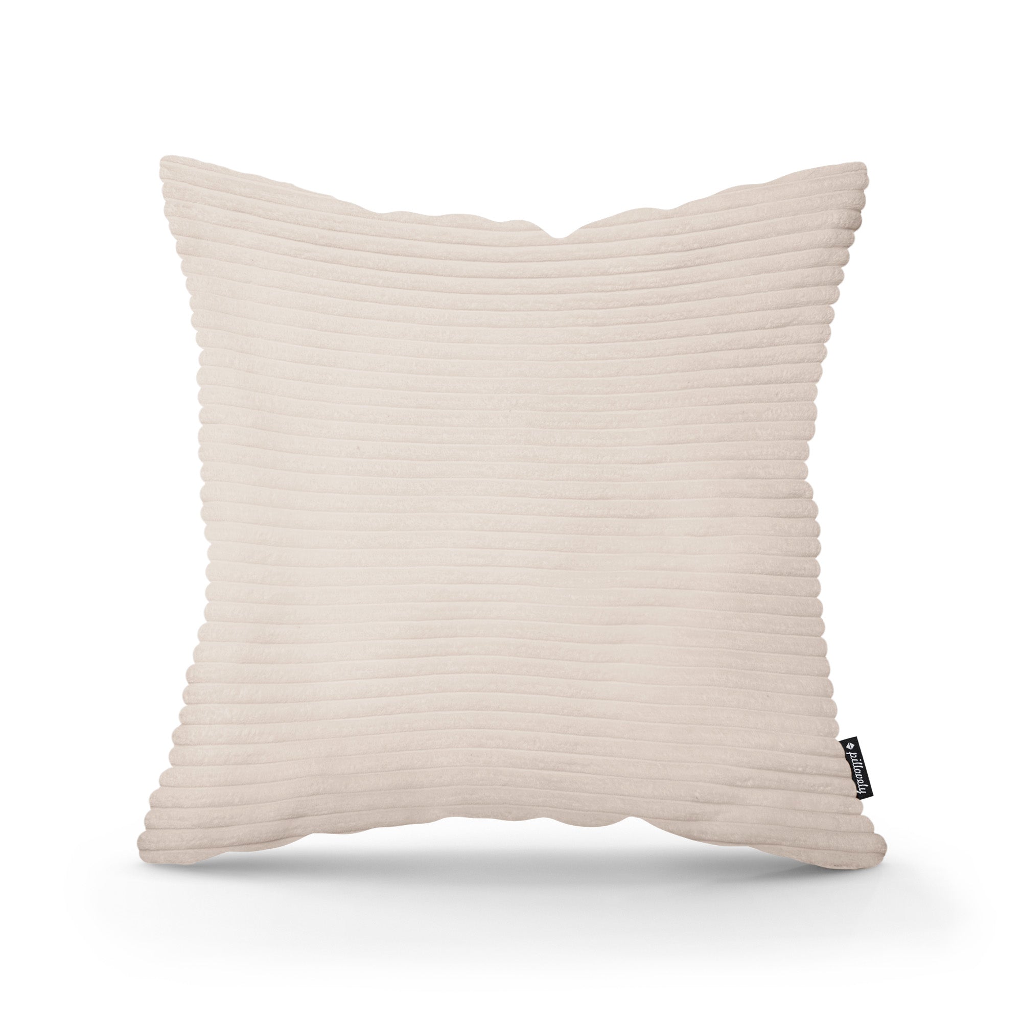 Poduszka dekoracyjna 45×45 cm w stylu scandi i boho | Szeroki Sztruks Kość Słoniowa (POSO 105)
