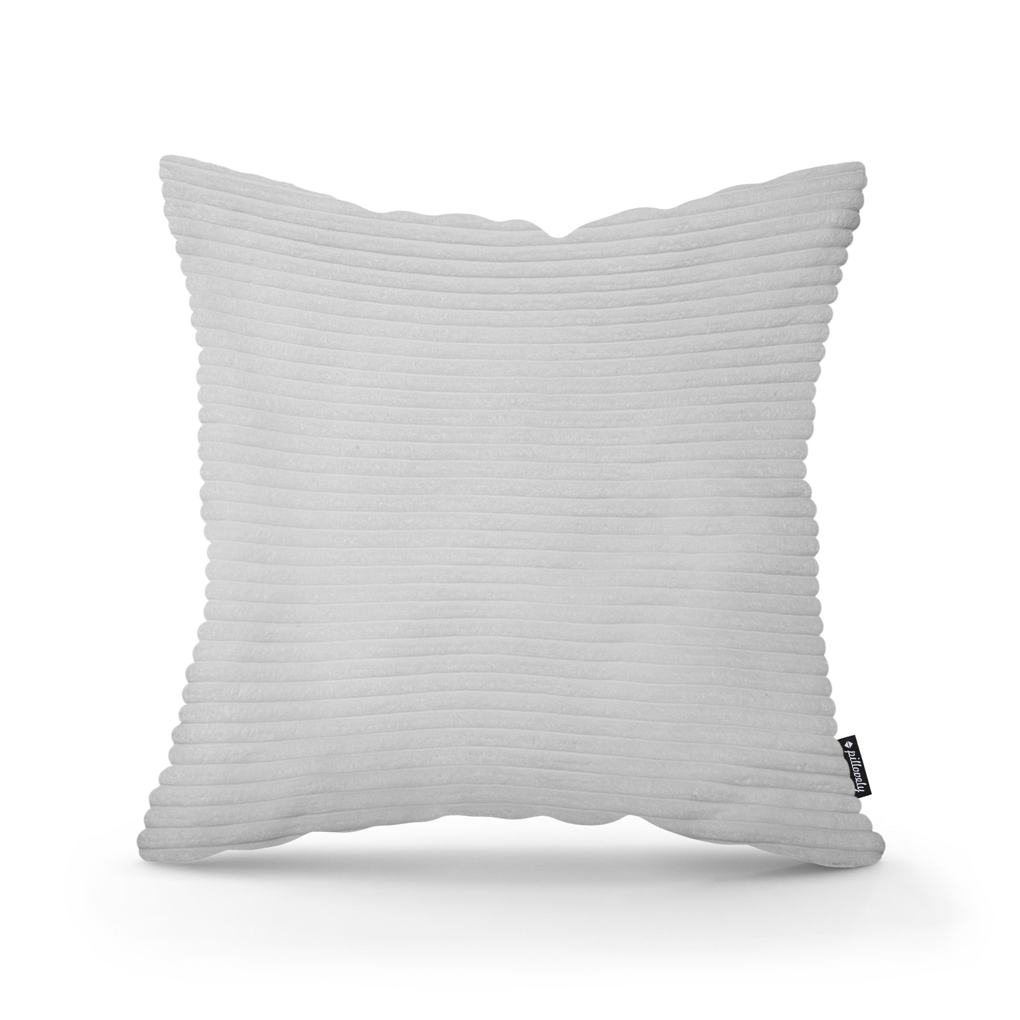 Poduszka dekoracyjna 45×45 cm w stylu scandi i boho | Szeroki Sztruks Popielata Biel (POSO 110)