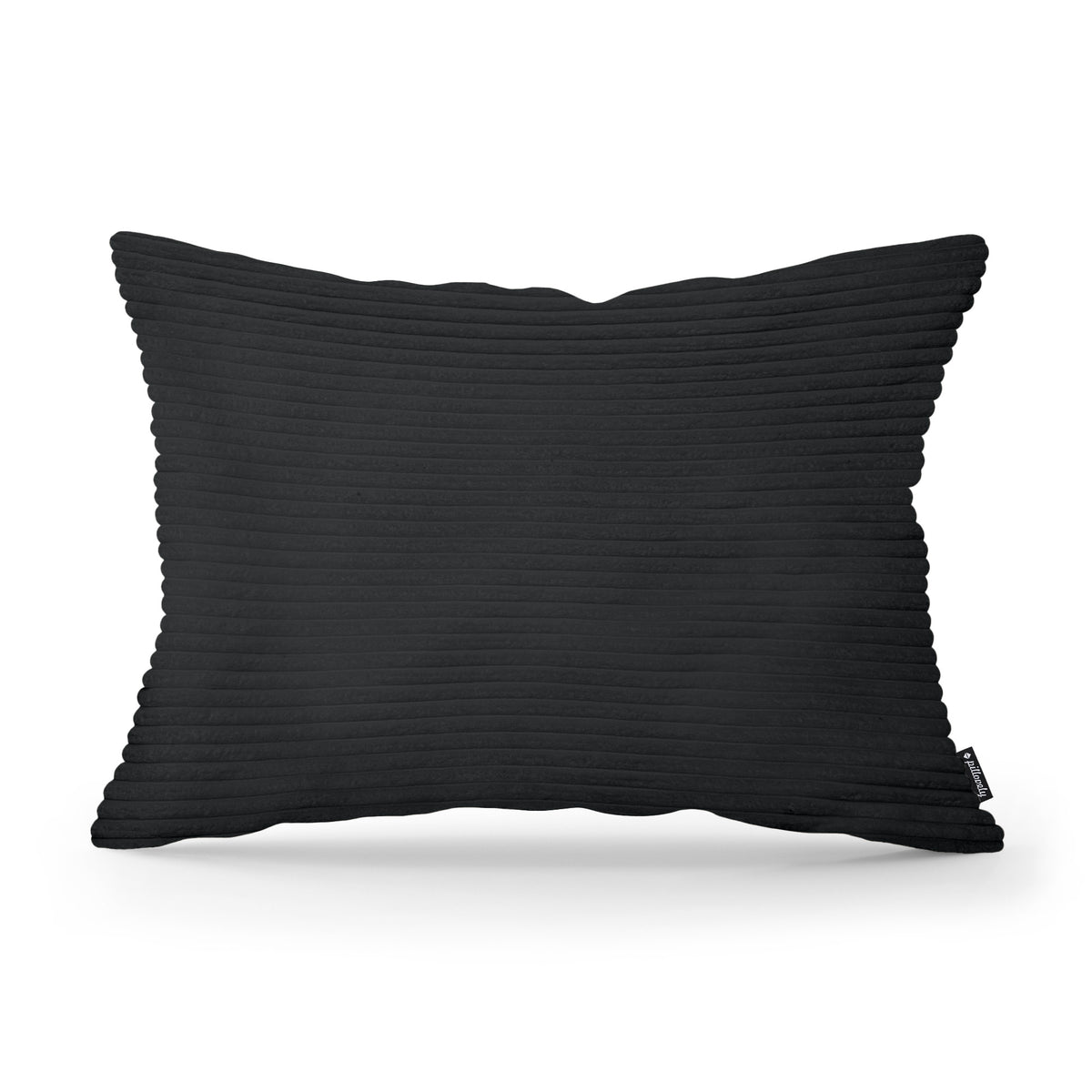 Dekokissen 40x55 cm im Vintage-Stil | Breiter Cord – Kohle (POSO 135)
