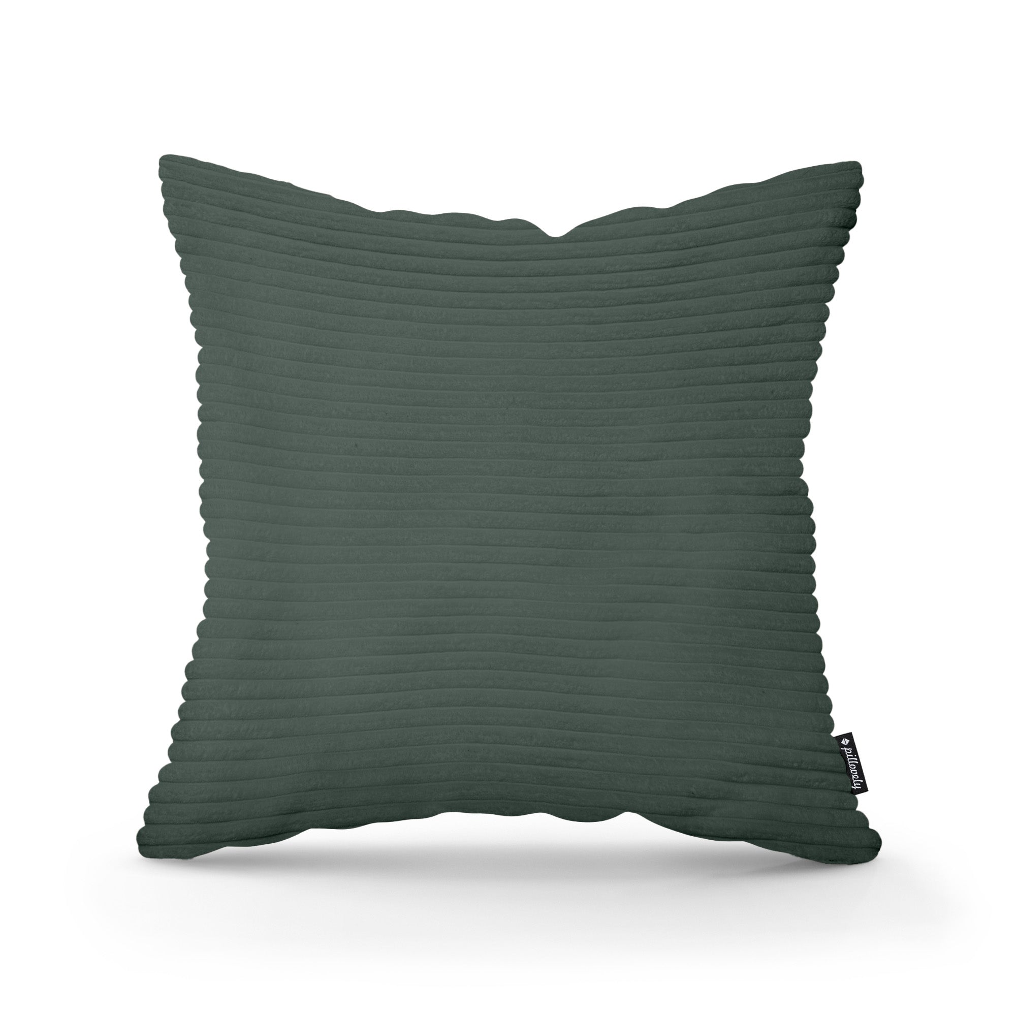 Poduszka dekoracyjna 45×45 cm w stylu scandi i boho | Szeroki Sztruks Leśna Zieleń (POSO 14)
