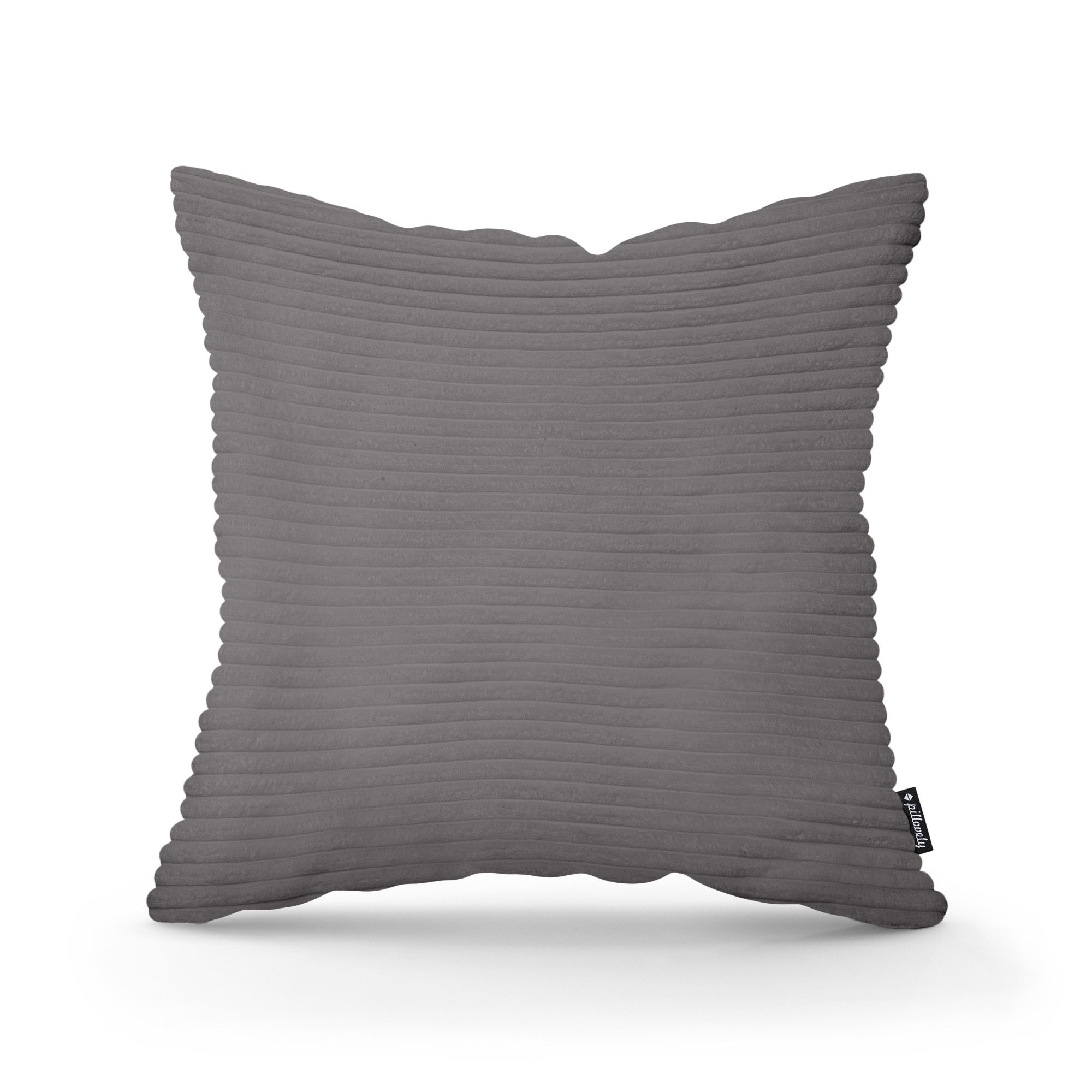 Poduszka dekoracyjna 45×45 cm w stylu scandi i boho | Szeroki Sztruks Stalowy Brąz (POSO 22)
