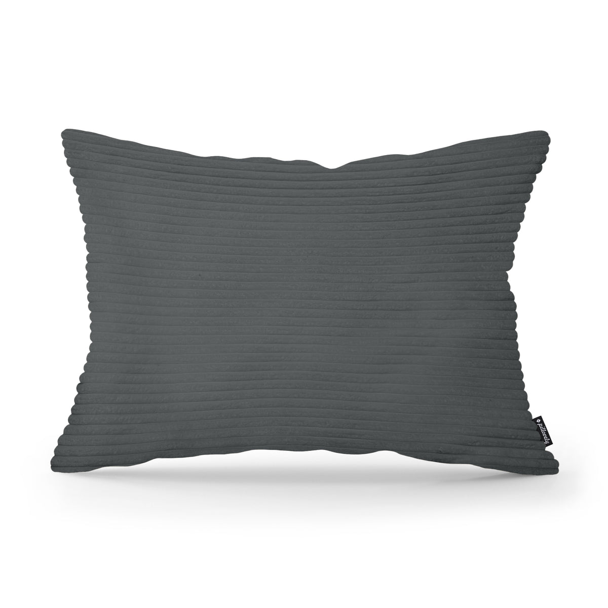 Dekokissen 40x55 cm im Vintage-Stil | Breiter Cord – Anthrazit (POSO 34)