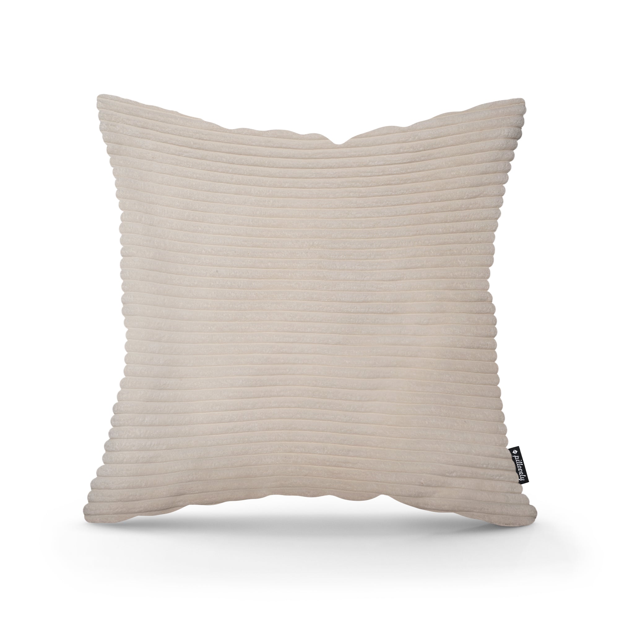 Poduszka dekoracyjna 45×45 cm w stylu scandi i boho | Szeroki Sztruks Porcelanowy Beż (POSO 38)