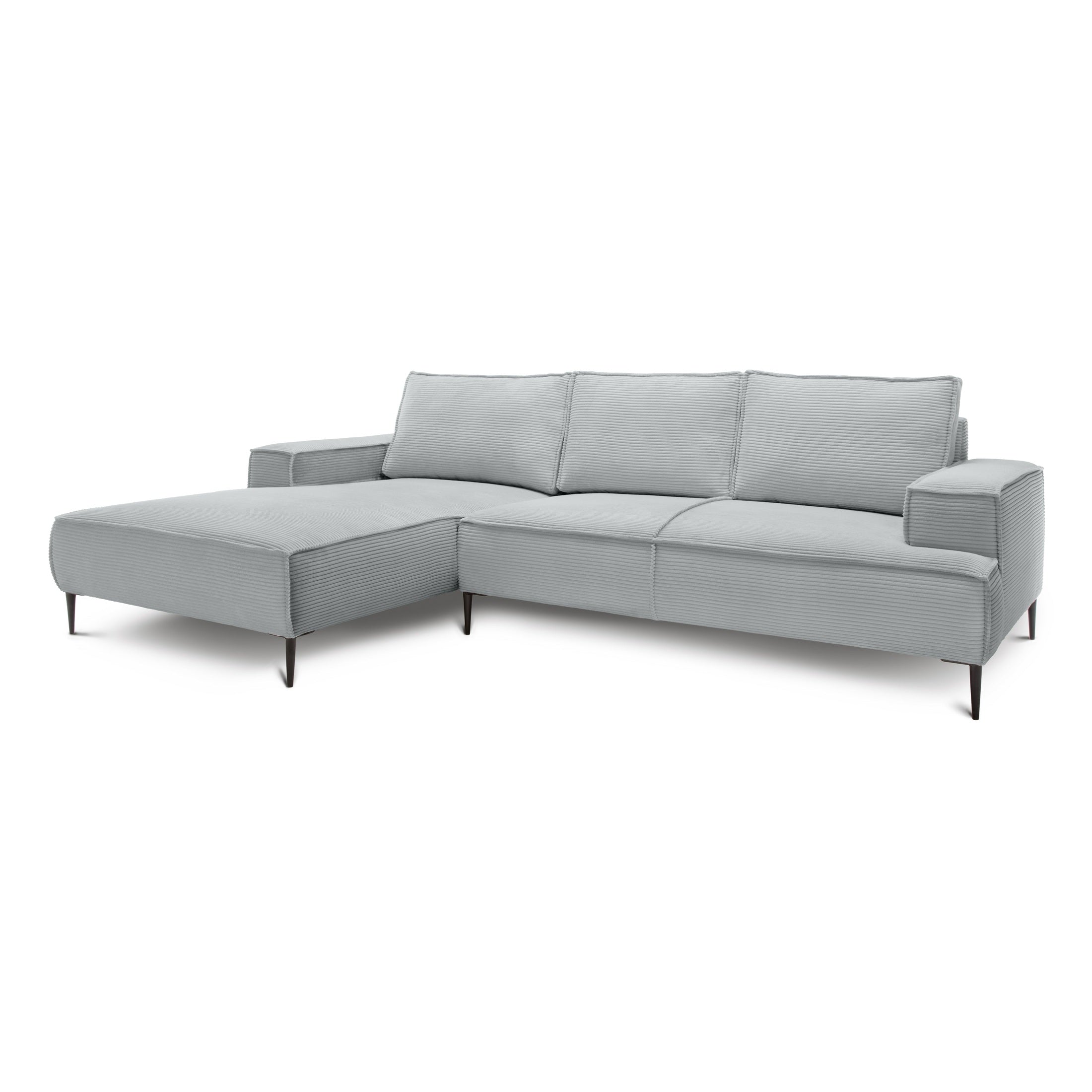Narożnik 3-osobowy 275 cm w stylu modern classic | May Szary Bambus (POSO 55) Lewostronny