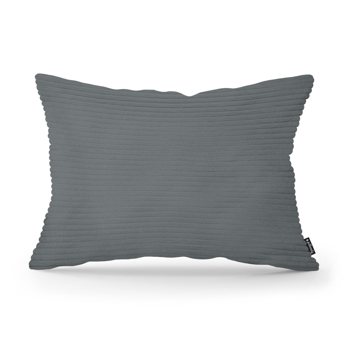 Dekokissen 40x55 cm im Vintage-Stil | Breiter Cord – Graphitmoos (POSO 60)