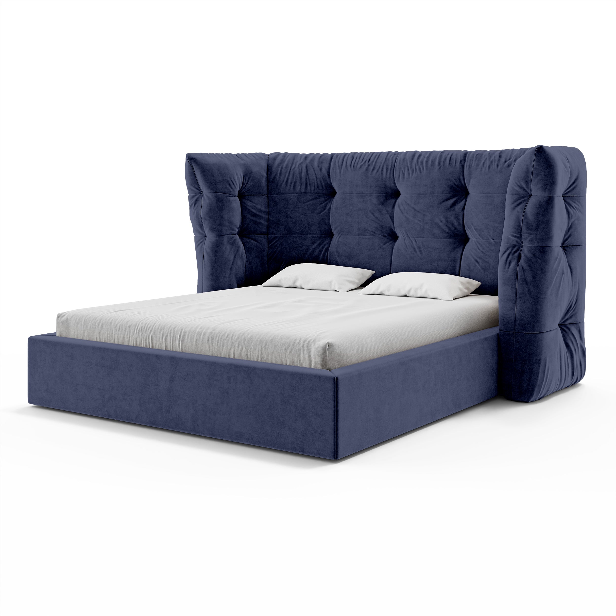 Polsterbett mit Steppung und Bettkasten im Glamour-Stil | Diara