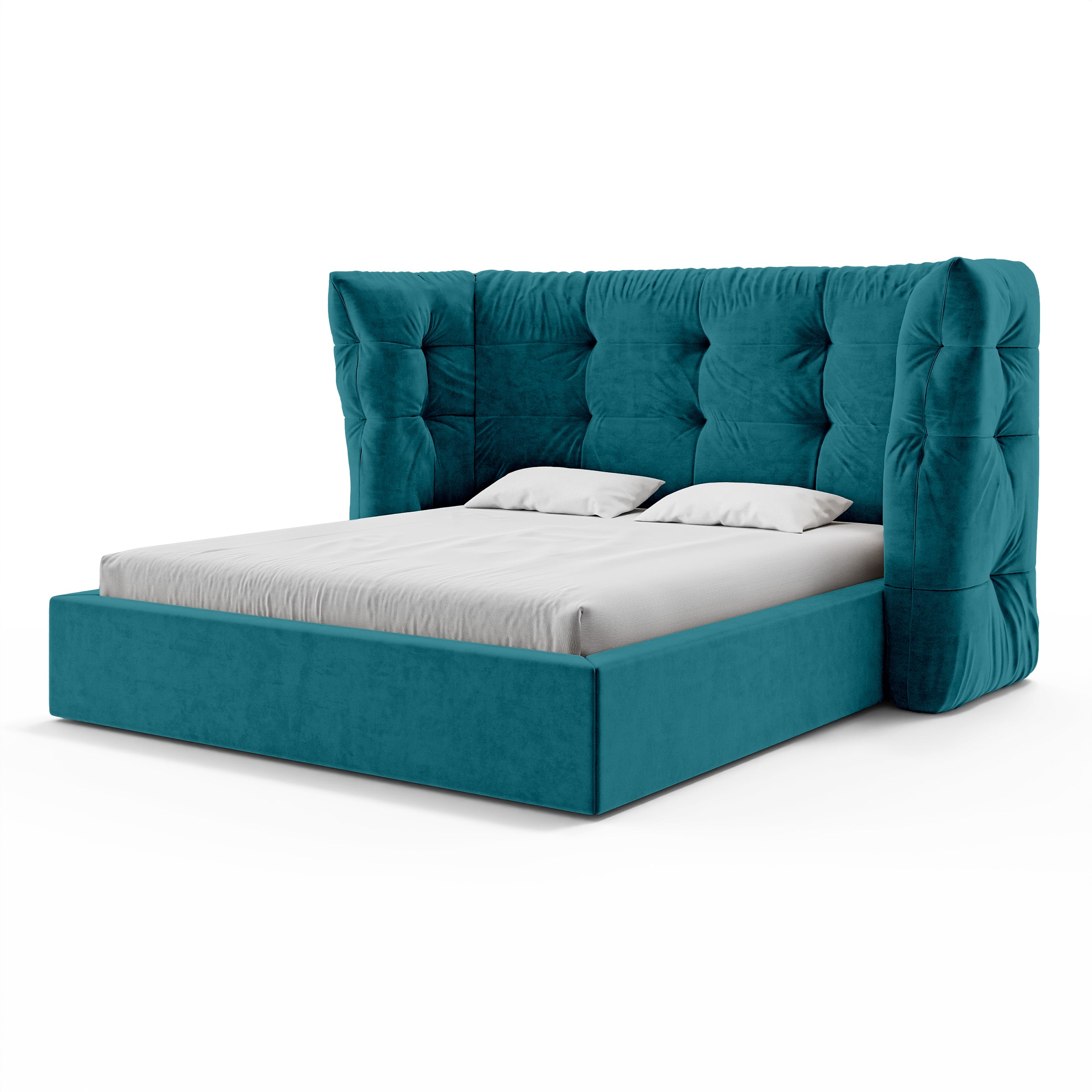 Polsterbett mit Steppung und Bettkasten im Glamour-Stil | Diara