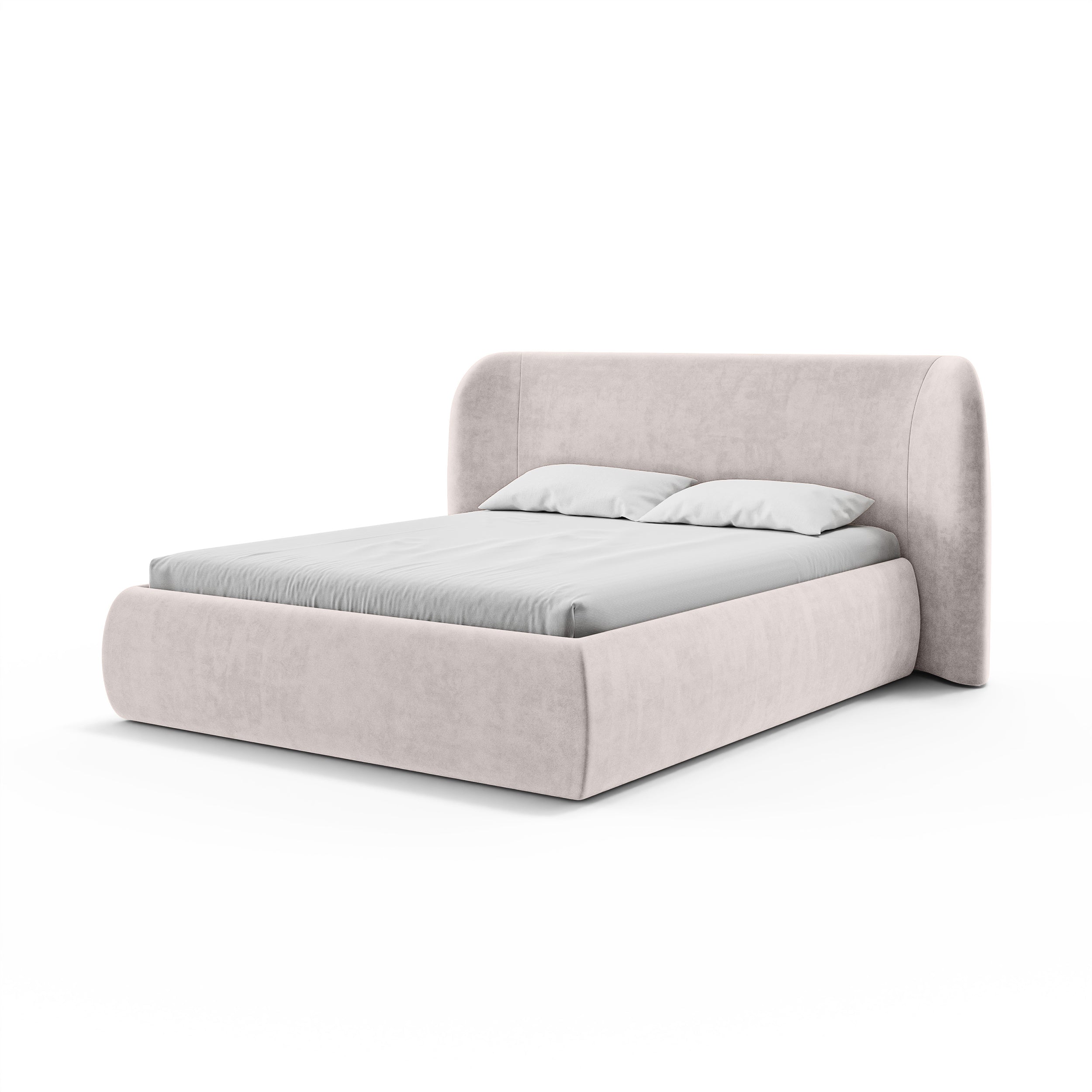Polsterbett mit Bettkasten im Modern-Soft-Stil | Frasspo