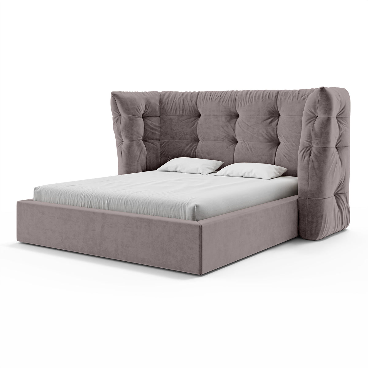 Polsterbett mit Steppung und Bettkasten im Glamour-Stil | Diara