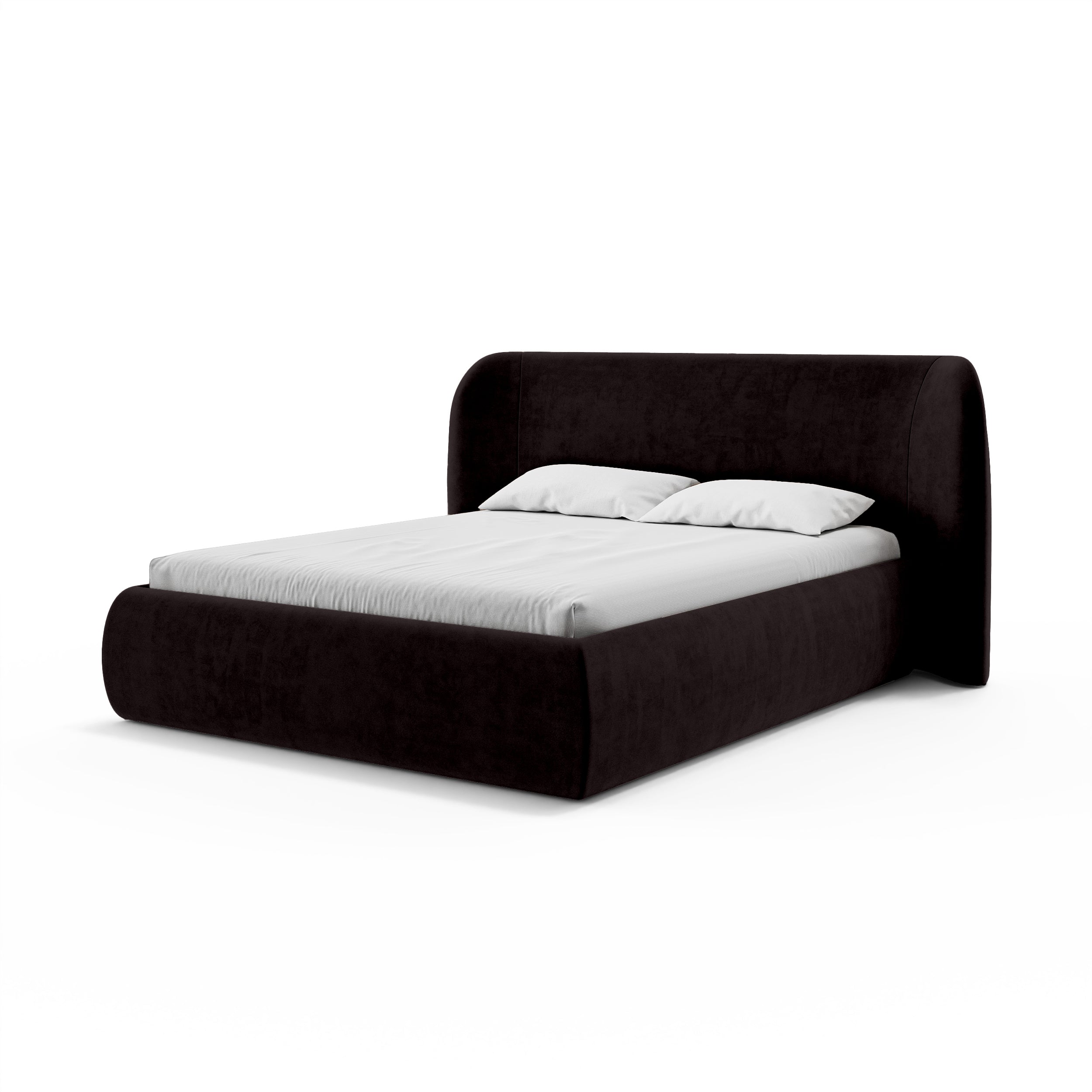 Polsterbett mit Bettkasten im Modern-Soft-Stil | Frasspo