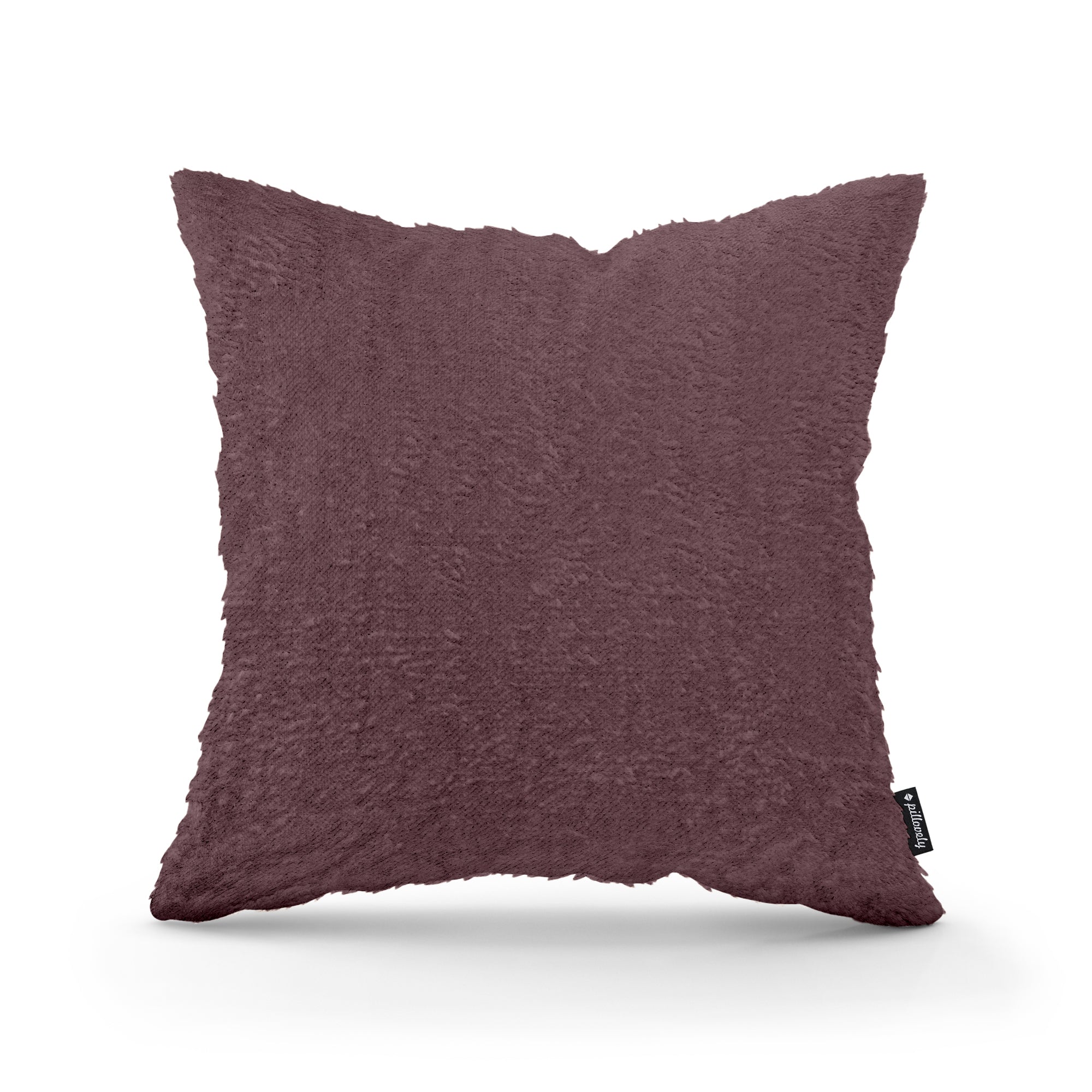 Poduszka dekoracyjna 45×45 cm w stylu glamour | Plusz Ciemna Śliwka (SORRISO 11)