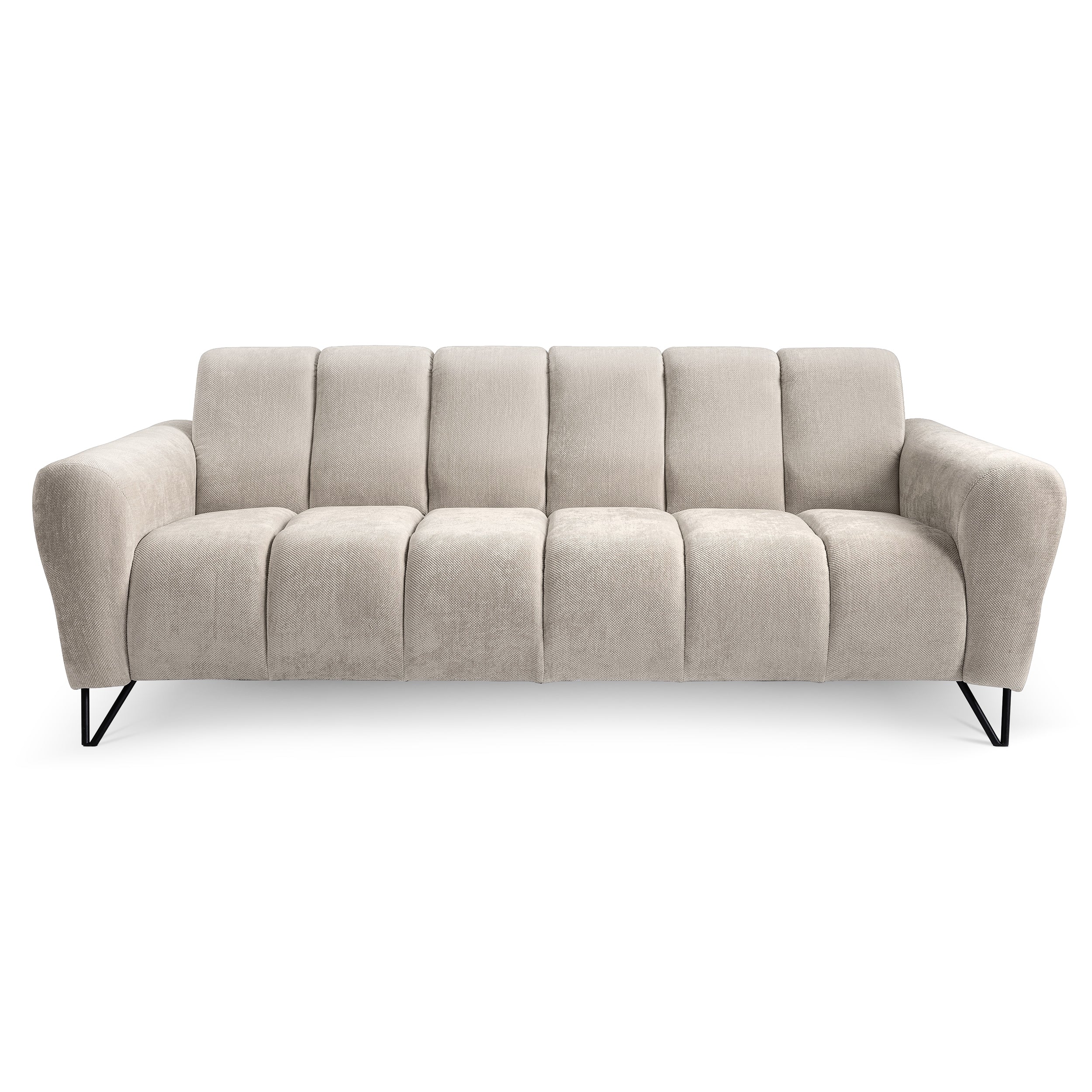 Sofa 3-osobowa do salonu w stylu soft, tkanina Storm | Nellia