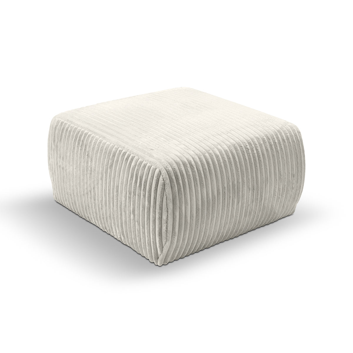 Gepolsterter Pouf 82x41 im Vintage-Stil | ALLORO – Cremiger Flaum (TILIA 03)