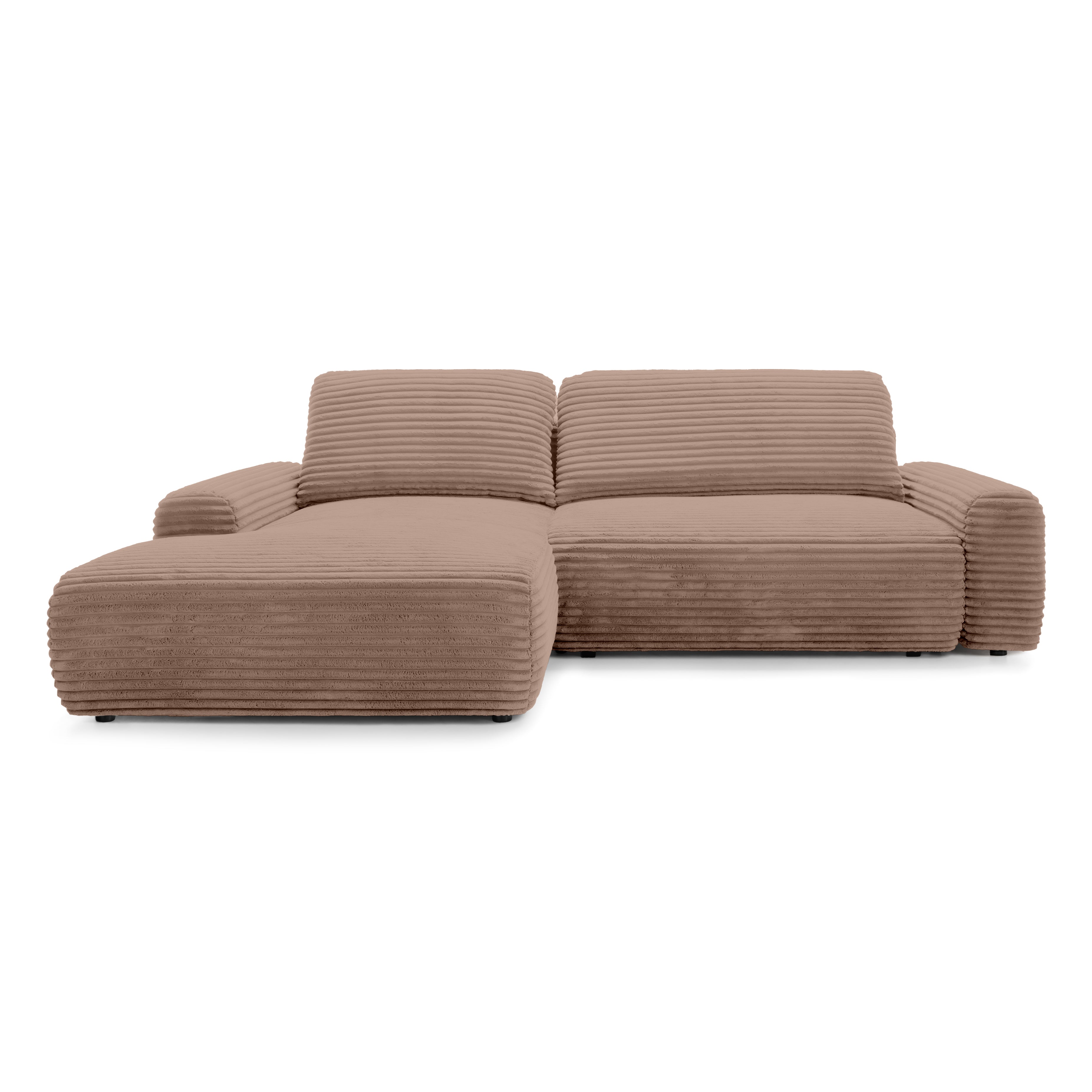 Narożnik z funkcją spania 125x200 z pojemnikiem w stylu nowoczesnym | Dori Lewostronna Słoneczna Glina (TILIA 17)