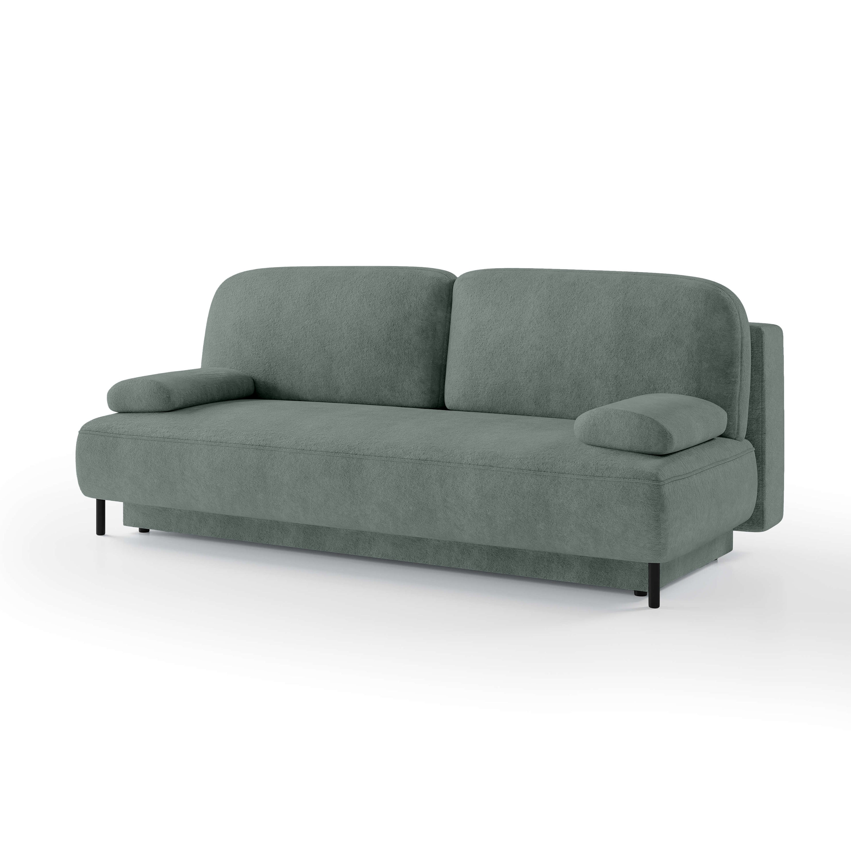 Sofa 2-osobowa z funkcją spania 140x200 z pojemnikiem w stylu nowoczesnym | Tola Mgła Oceanu (PERFECT HARMONY 72)