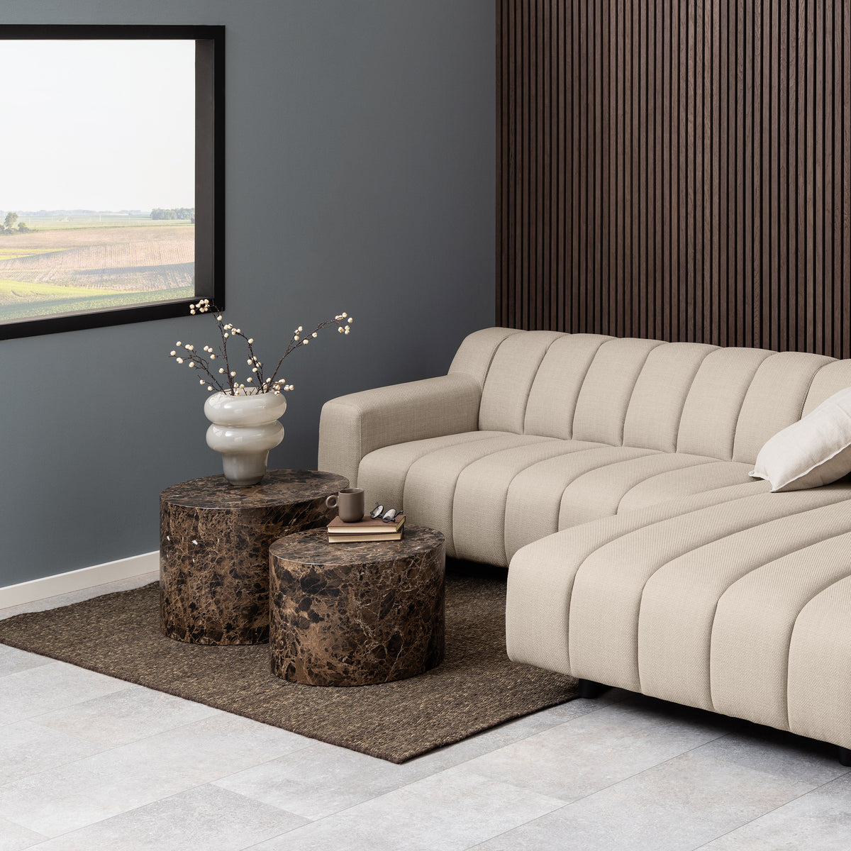 2er-Set runde Couchtische im modernen Stil | Cilindro