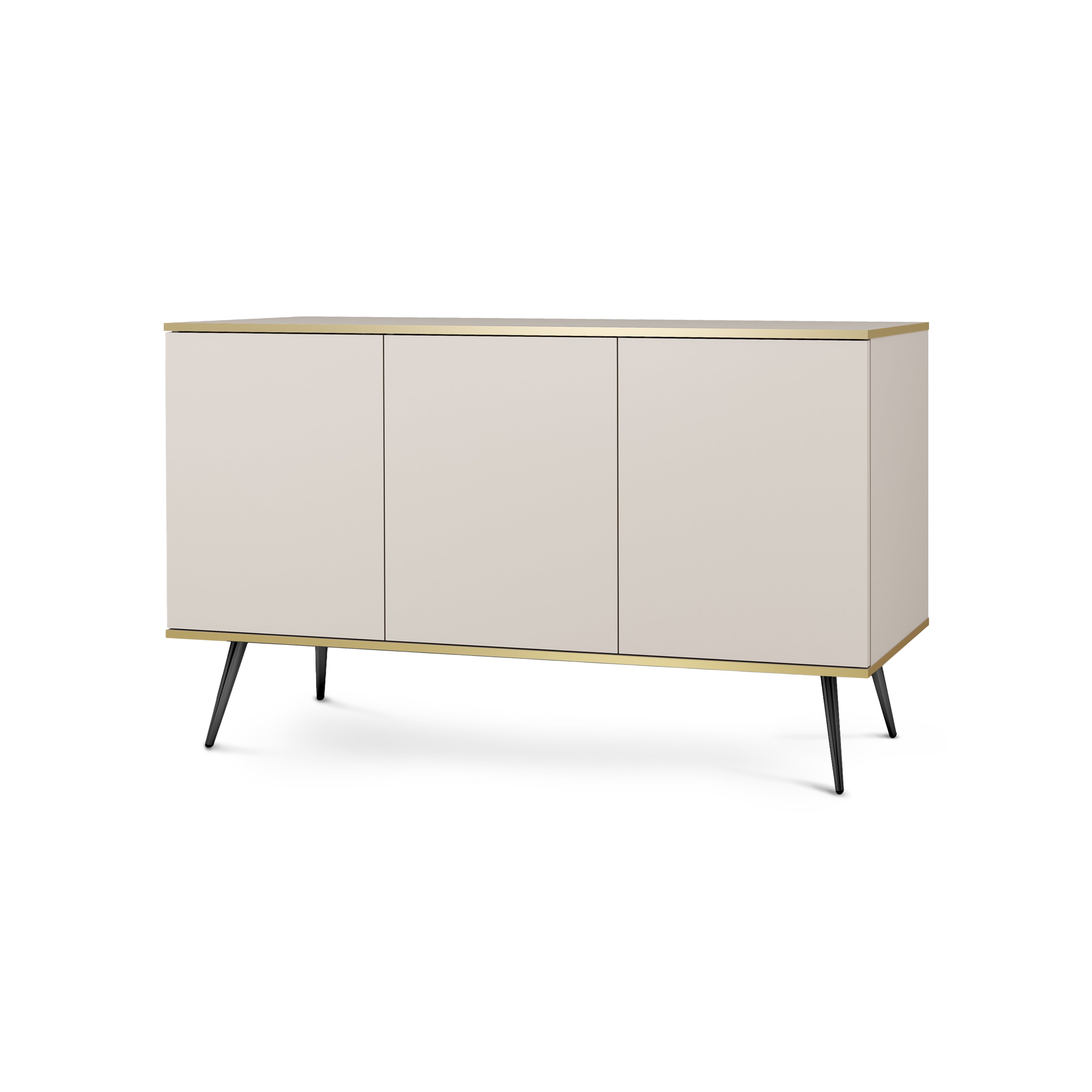 Komoda 160x85 w stylu glamour | Meva Beżowy Czarny