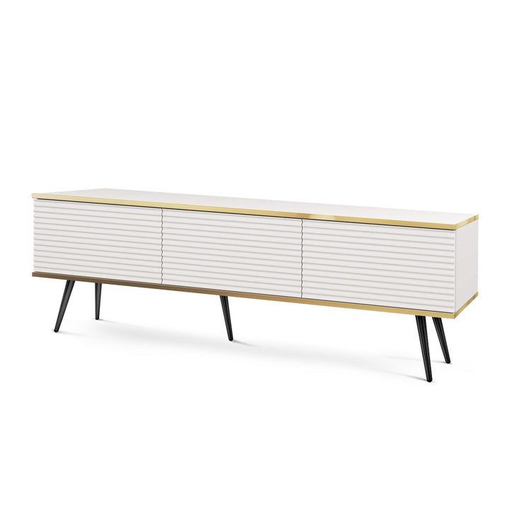 Szafka RTV Meva 175x30 MDF Biały Czarny