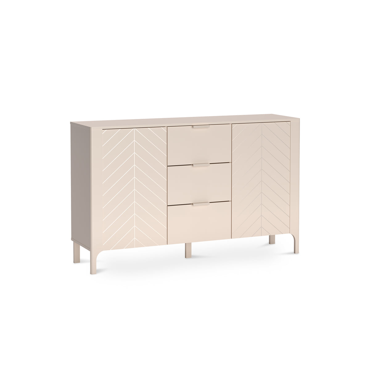 Kommode EKLIPSO 153x95 mit Fischgrätfronten im modernen Stil, Farbe Kaschmir – Hauptbild | Pillovely