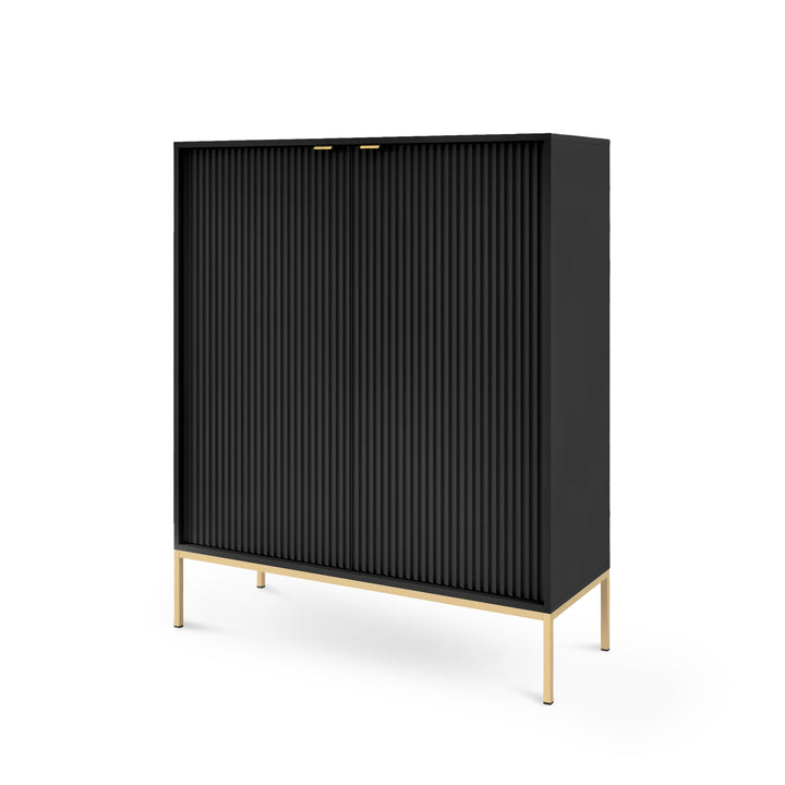 Komoda Roza 104x125 Czarny Złota