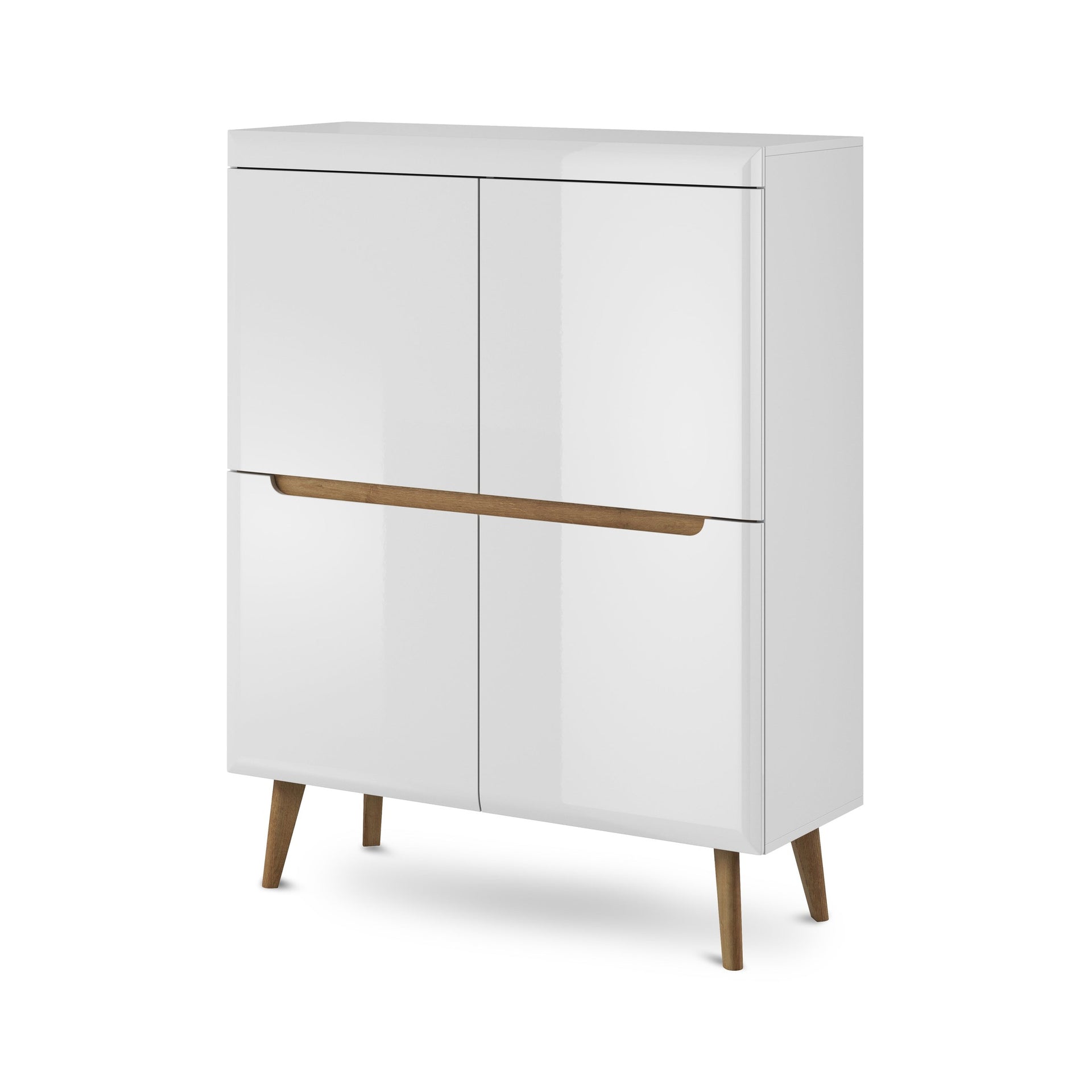 Komoda Trava 107x134 Biały Połysk Dąb Riviera