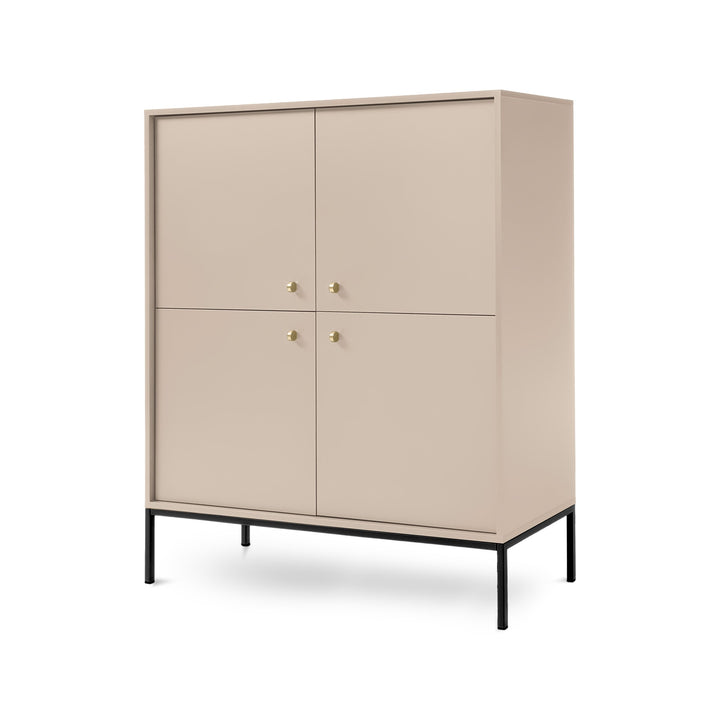 Komoda Kviat 104x126 Beż Piaskowy Czarny