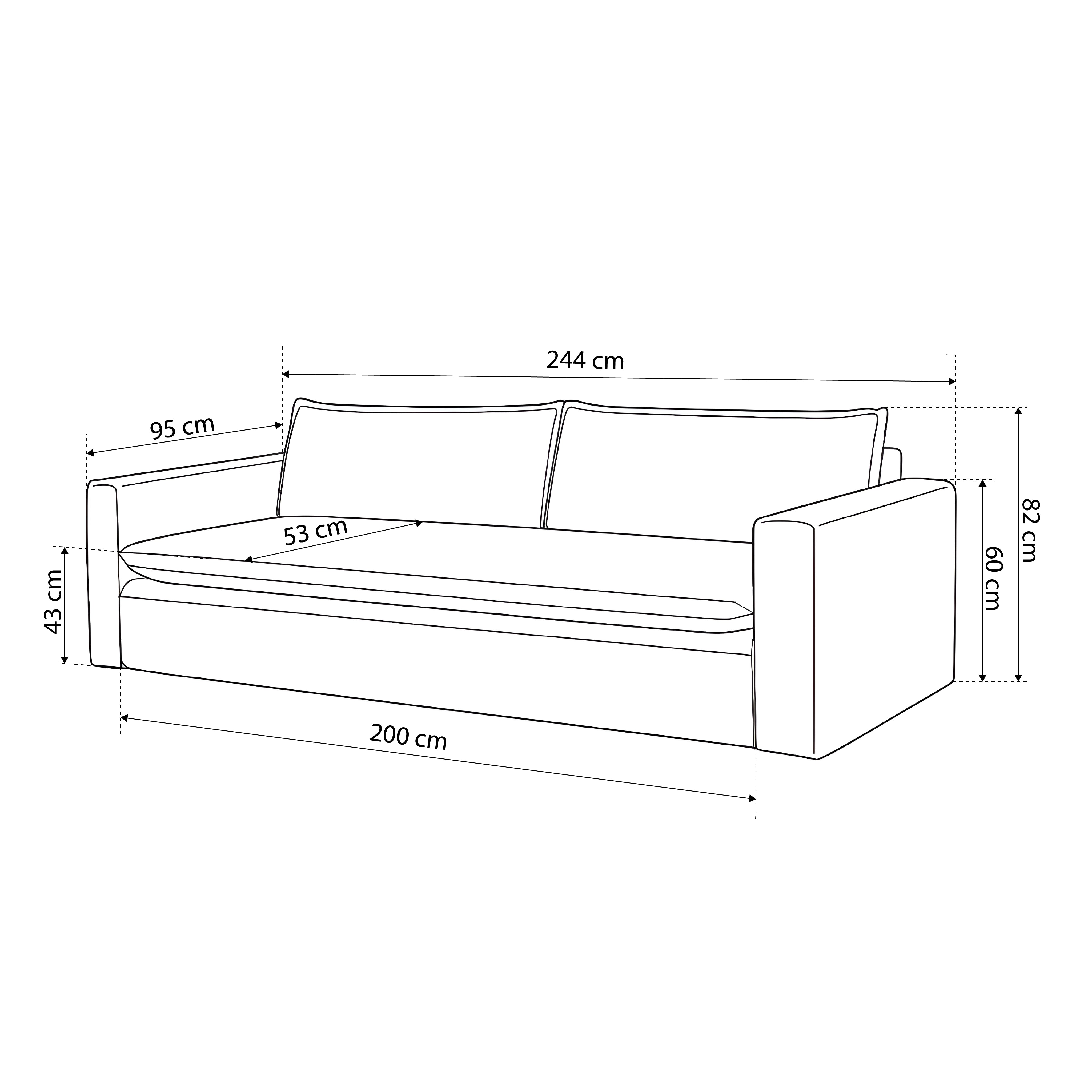 Sofa mit Schlaffunktion 140x200 und Bettkasten | Lily